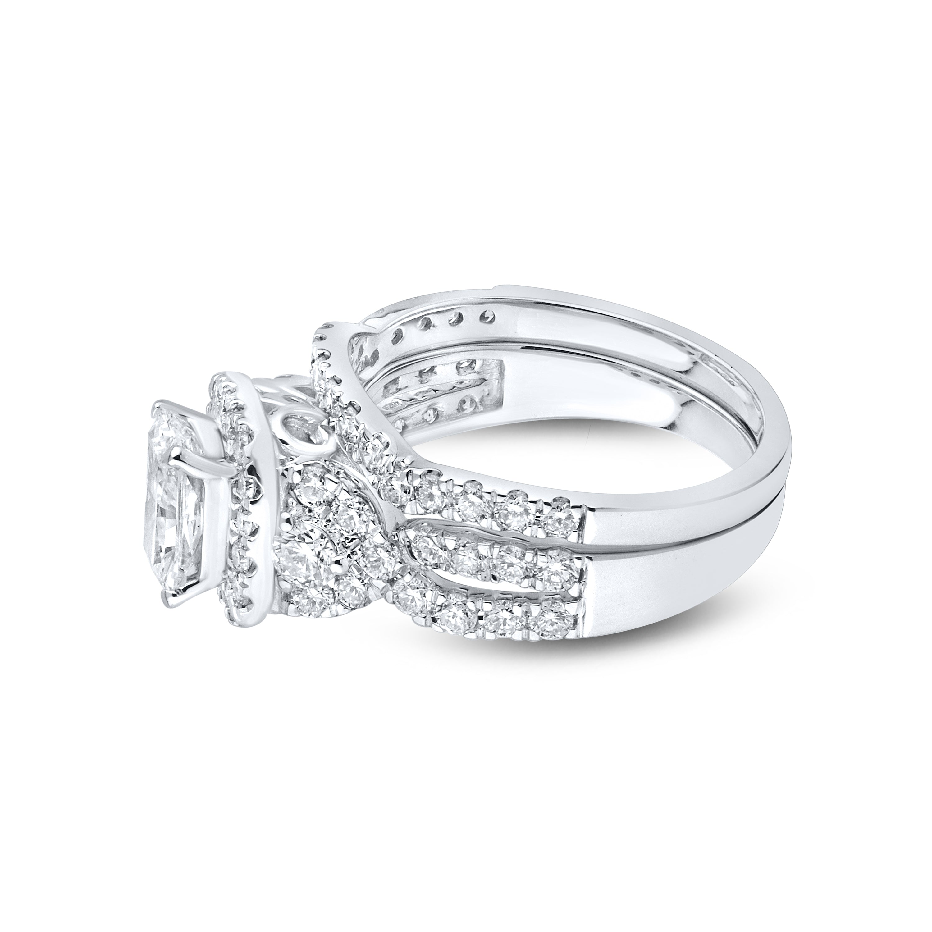 10kt white gold 2.43 CTW Lab Diamond Bridal ring set