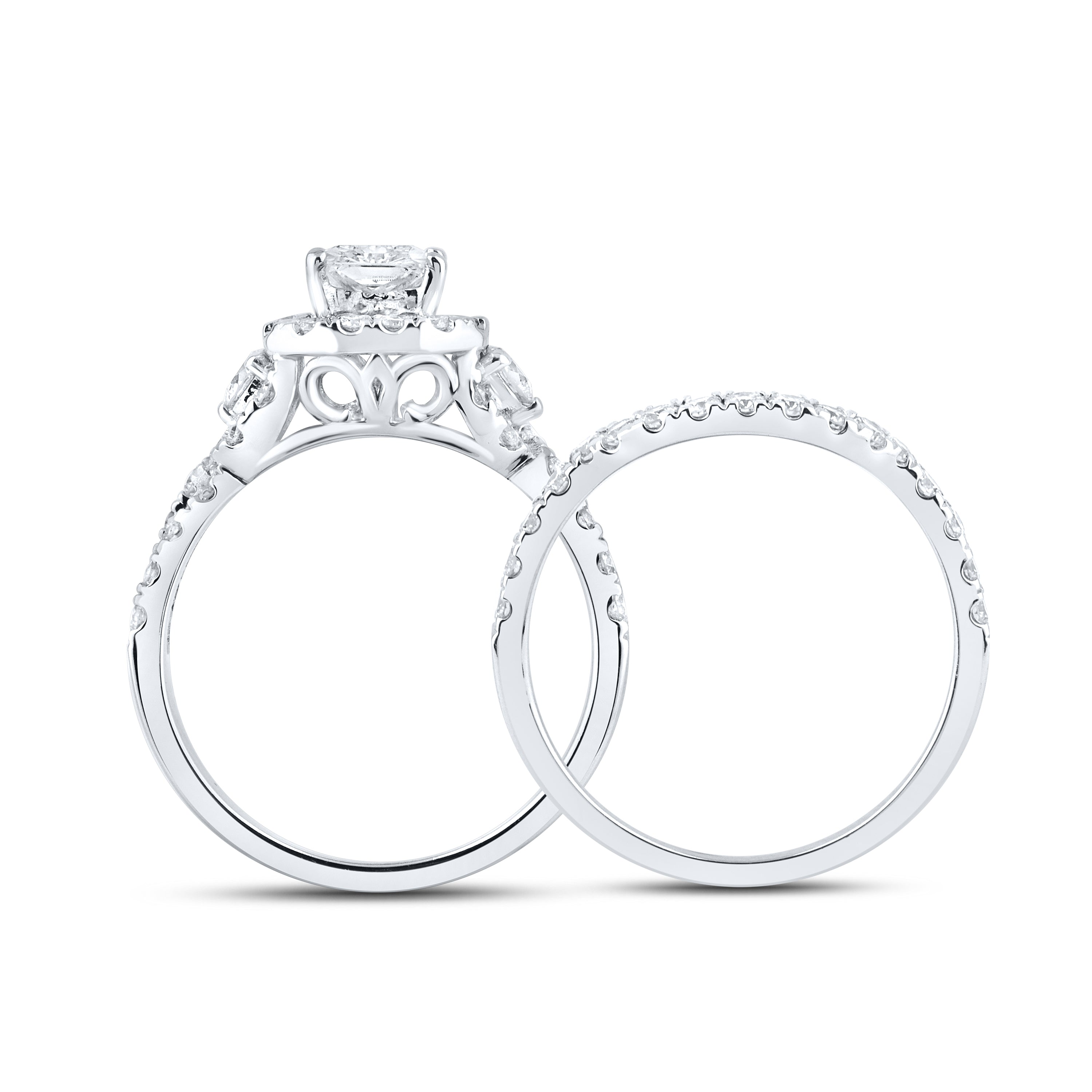 10kt white gold 2.43 CTW Lab Diamond Bridal ring set