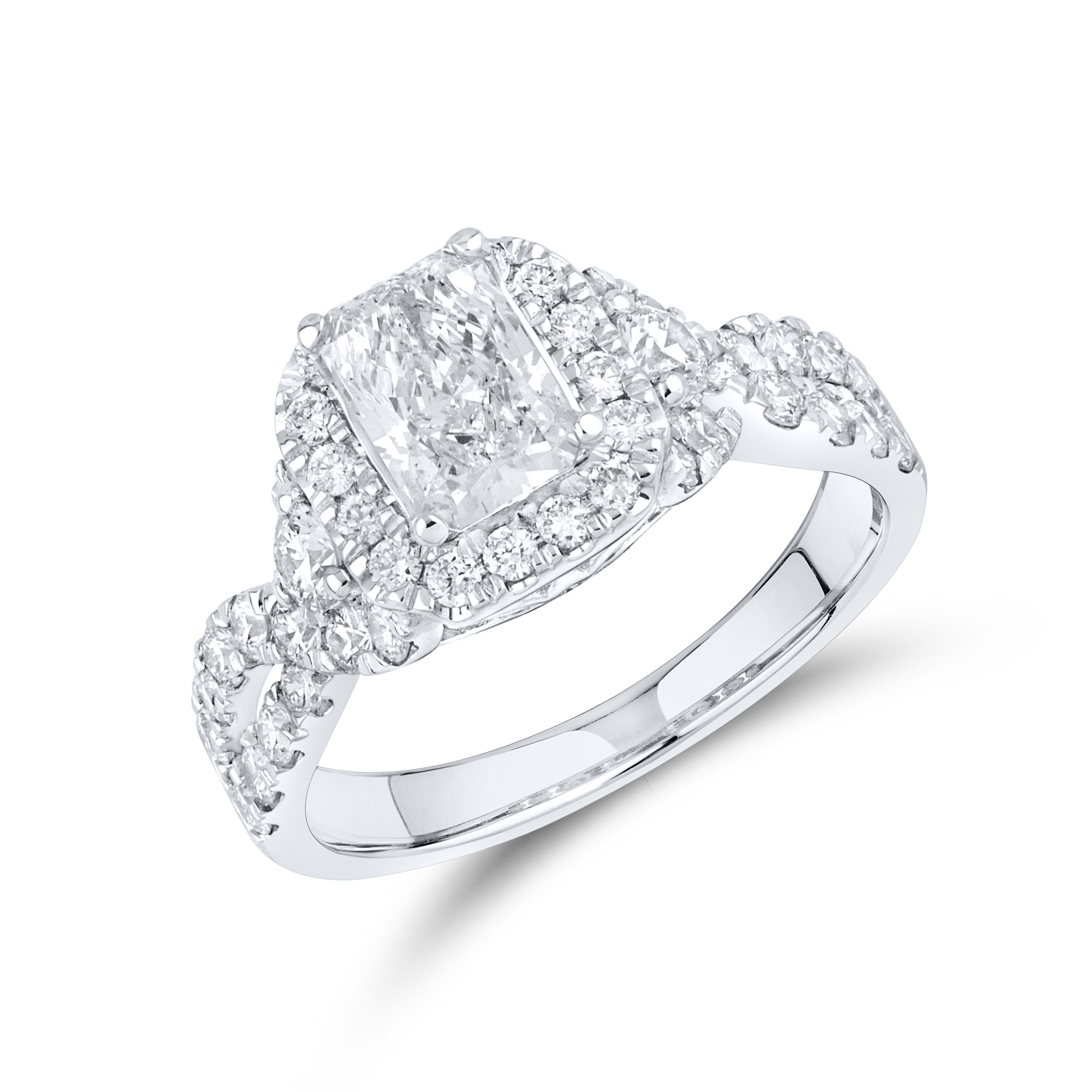10kt white gold 2.43 CTW Lab Diamond Bridal ring set