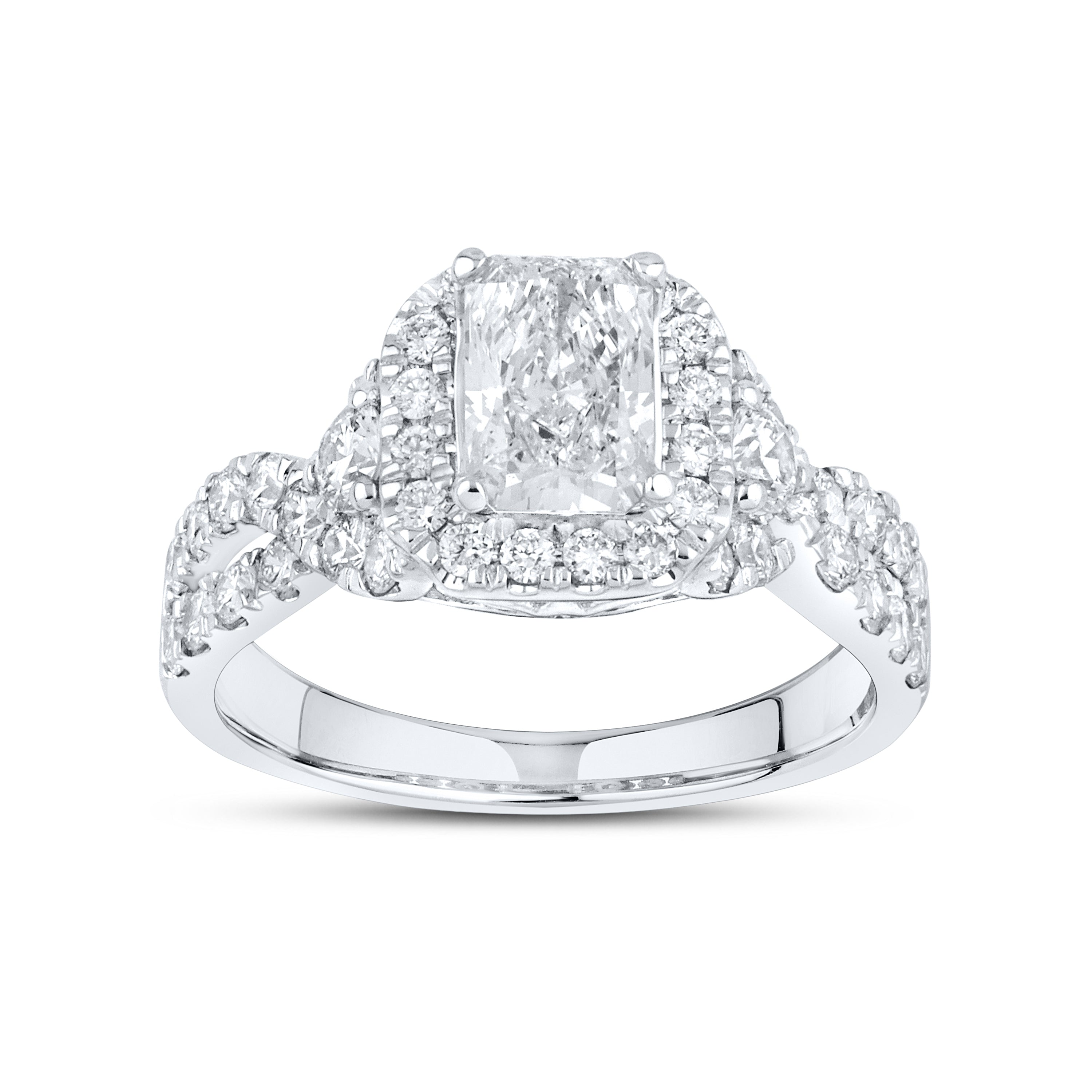 10kt white gold 2.43 CTW Lab Diamond Bridal ring set