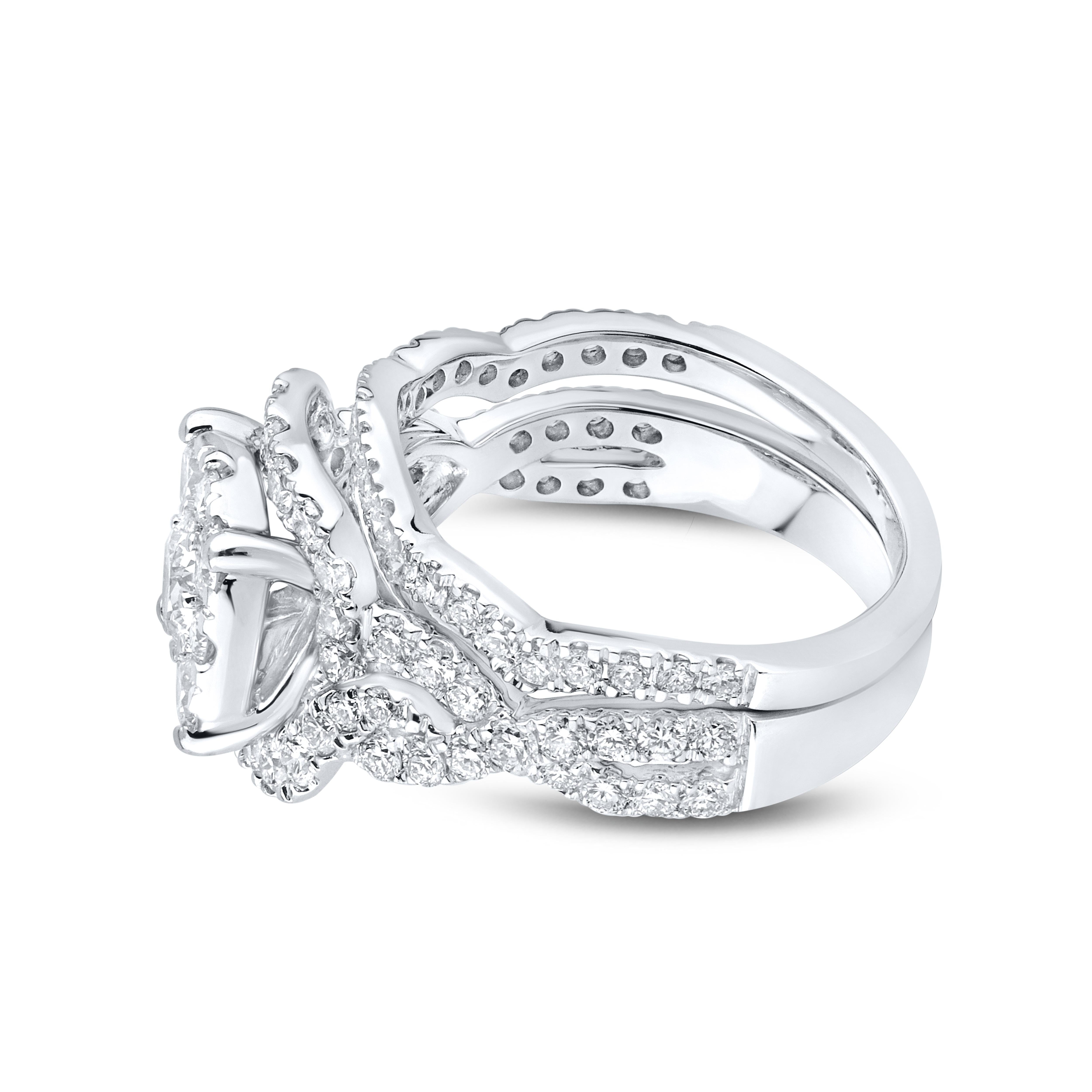 10KT WHITE GOLD LAB DIAMOND RING 2.39 CTW