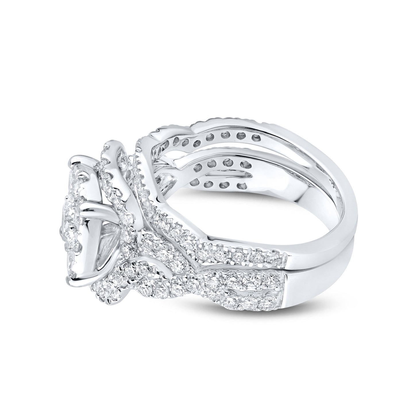 10K WHITE GOLD LAB DIAMOND RING 2.39 CTW