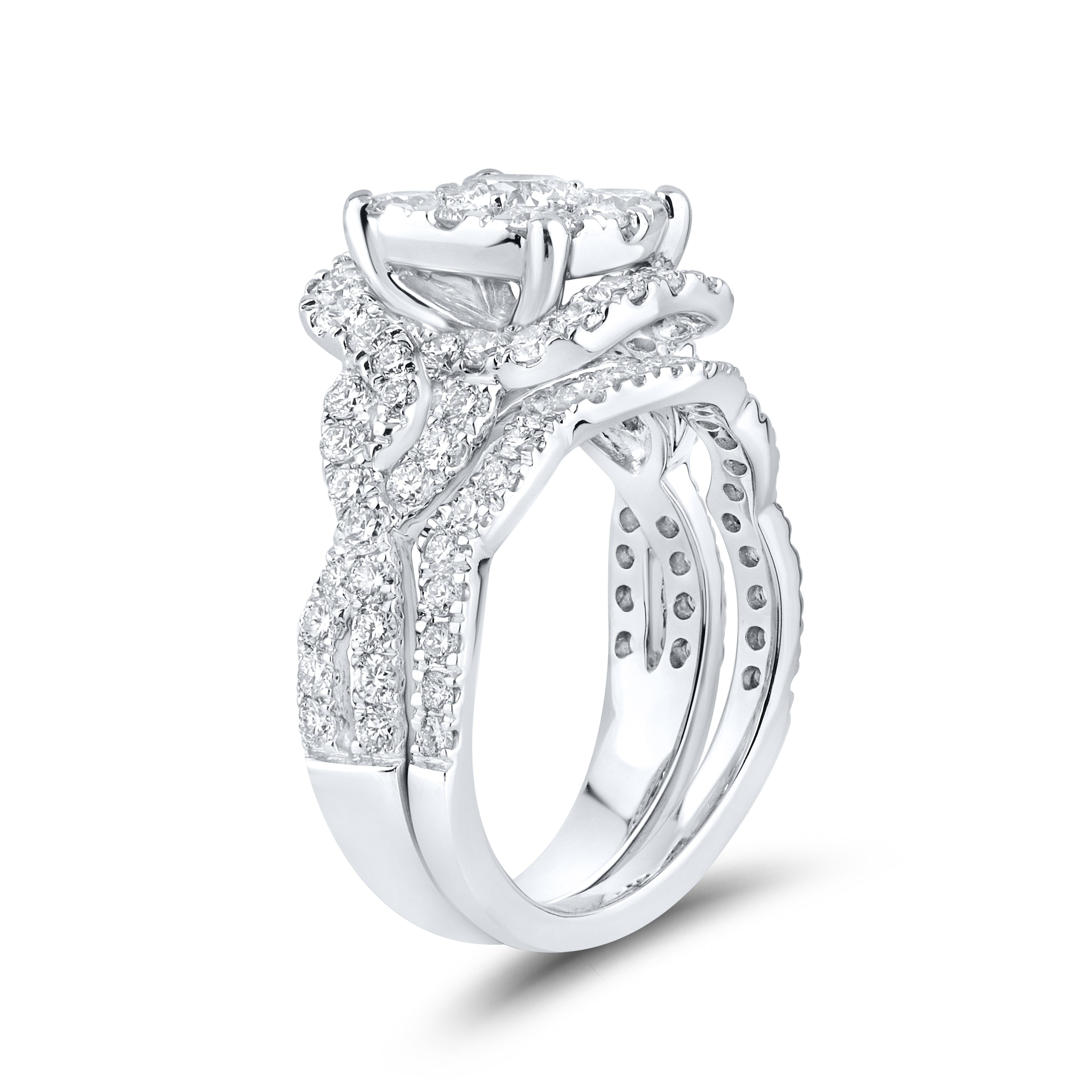 10KT WHITE GOLD LAB DIAMOND RING 2.39 CTW