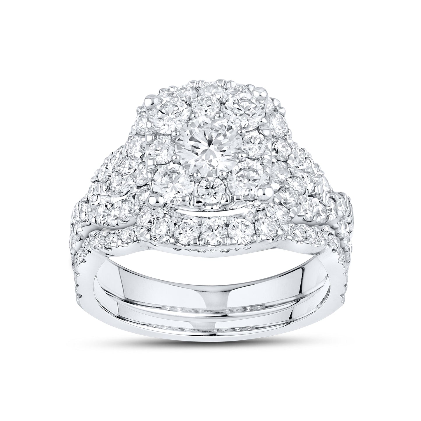 10K WHITE GOLD LAB DIAMOND RING 2.39 CTW