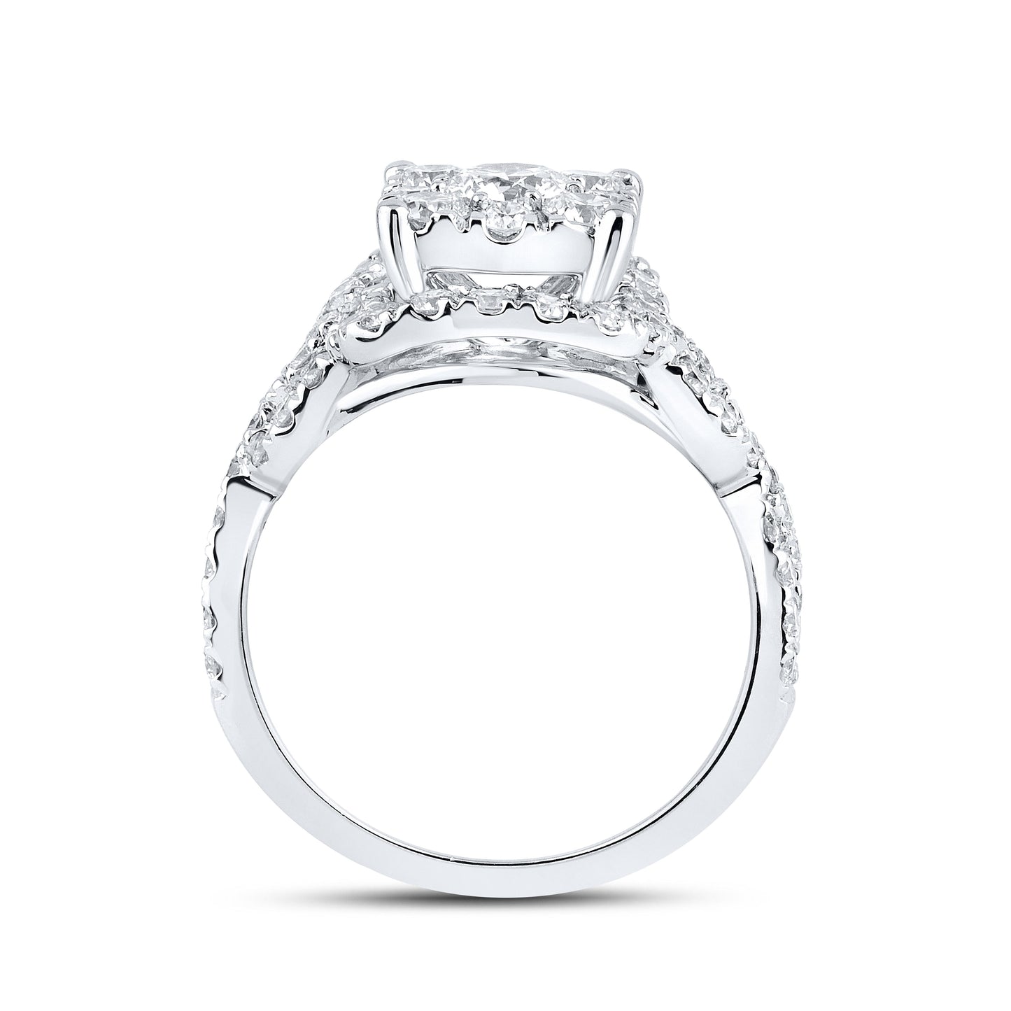 10K WHITE GOLD LAB DIAMOND RING 2.39 CTW