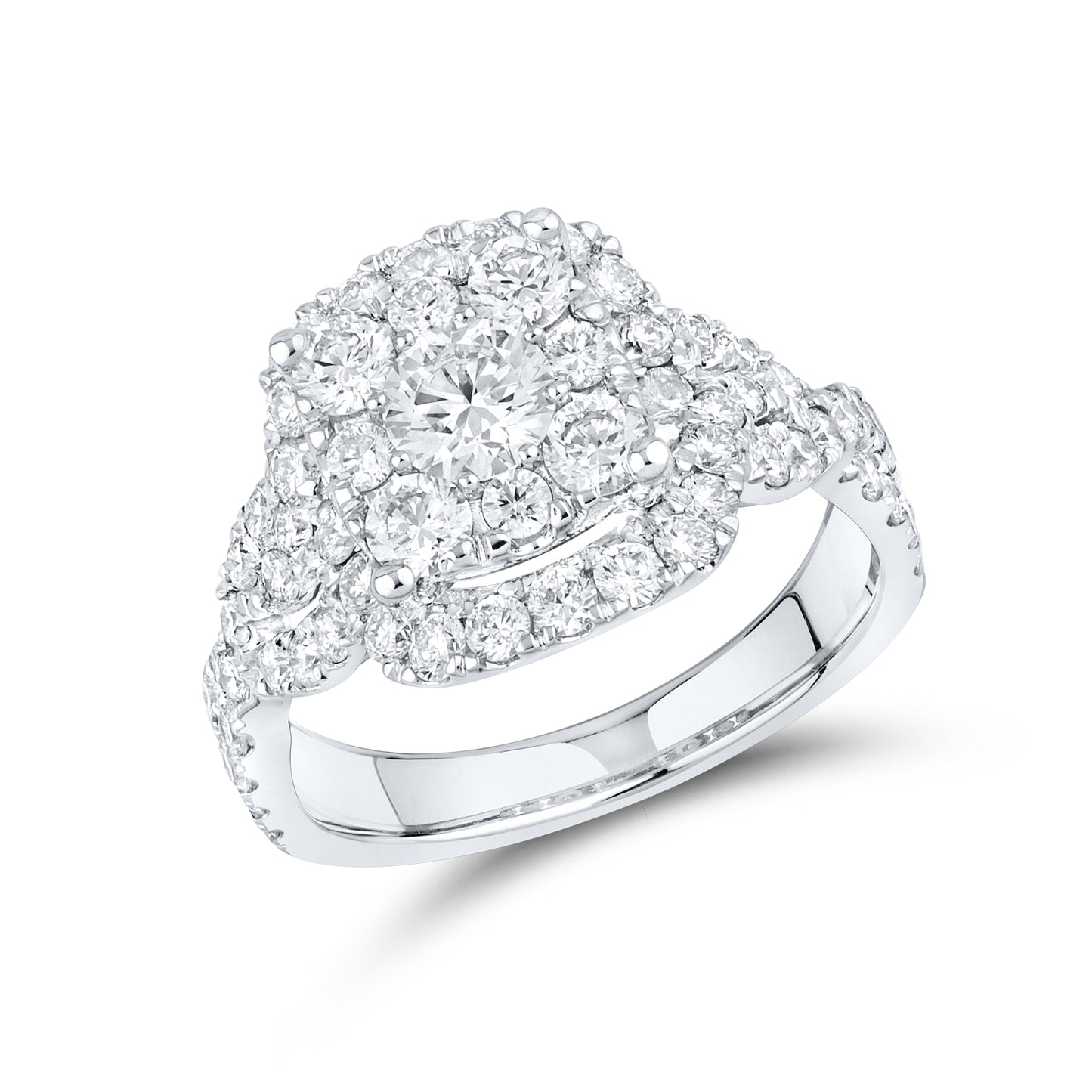 10K WHITE GOLD LAB DIAMOND RING 2.39 CTW