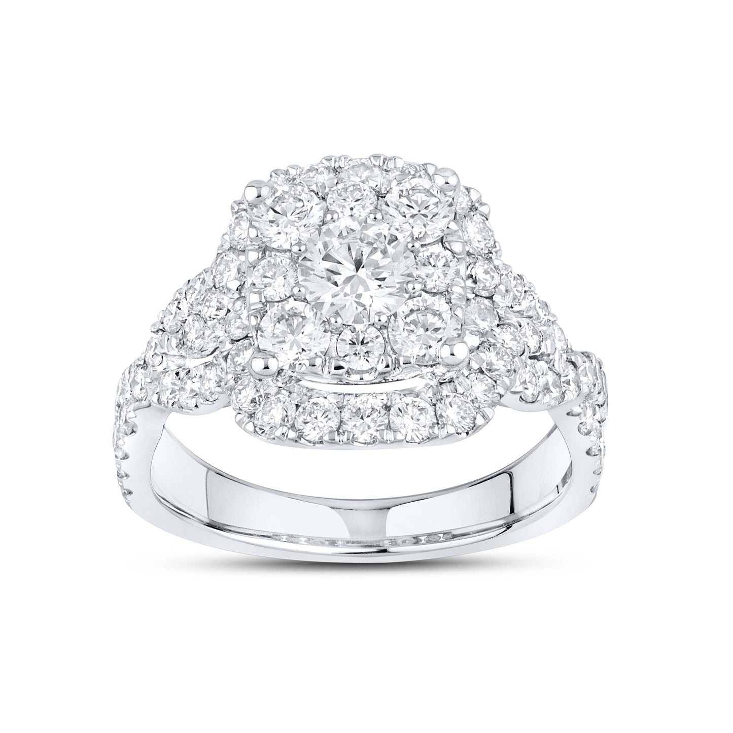 10K WHITE GOLD LAB DIAMOND RING 2.39 CTW