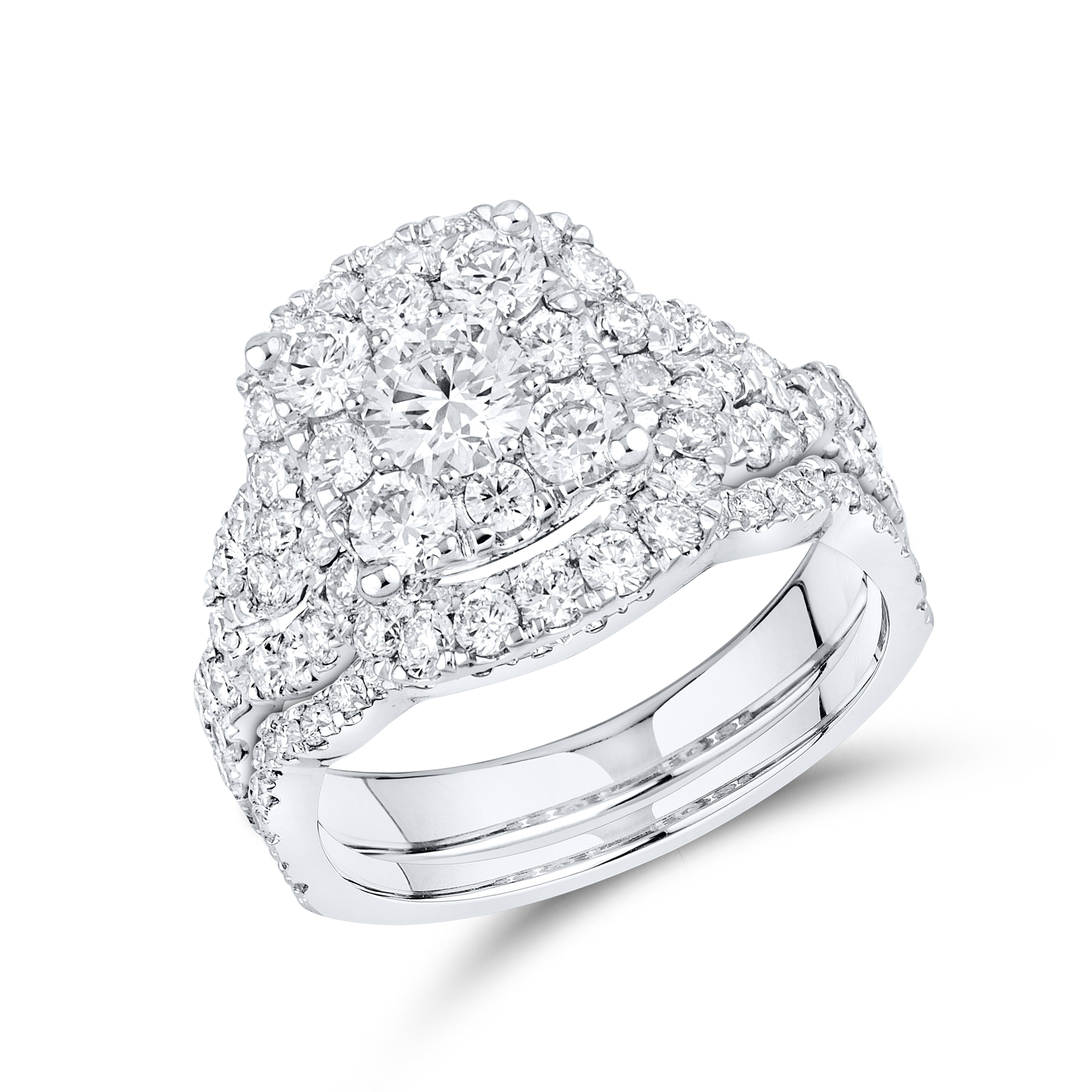10KT WHITE GOLD LAB DIAMOND RING 2.39 CTW