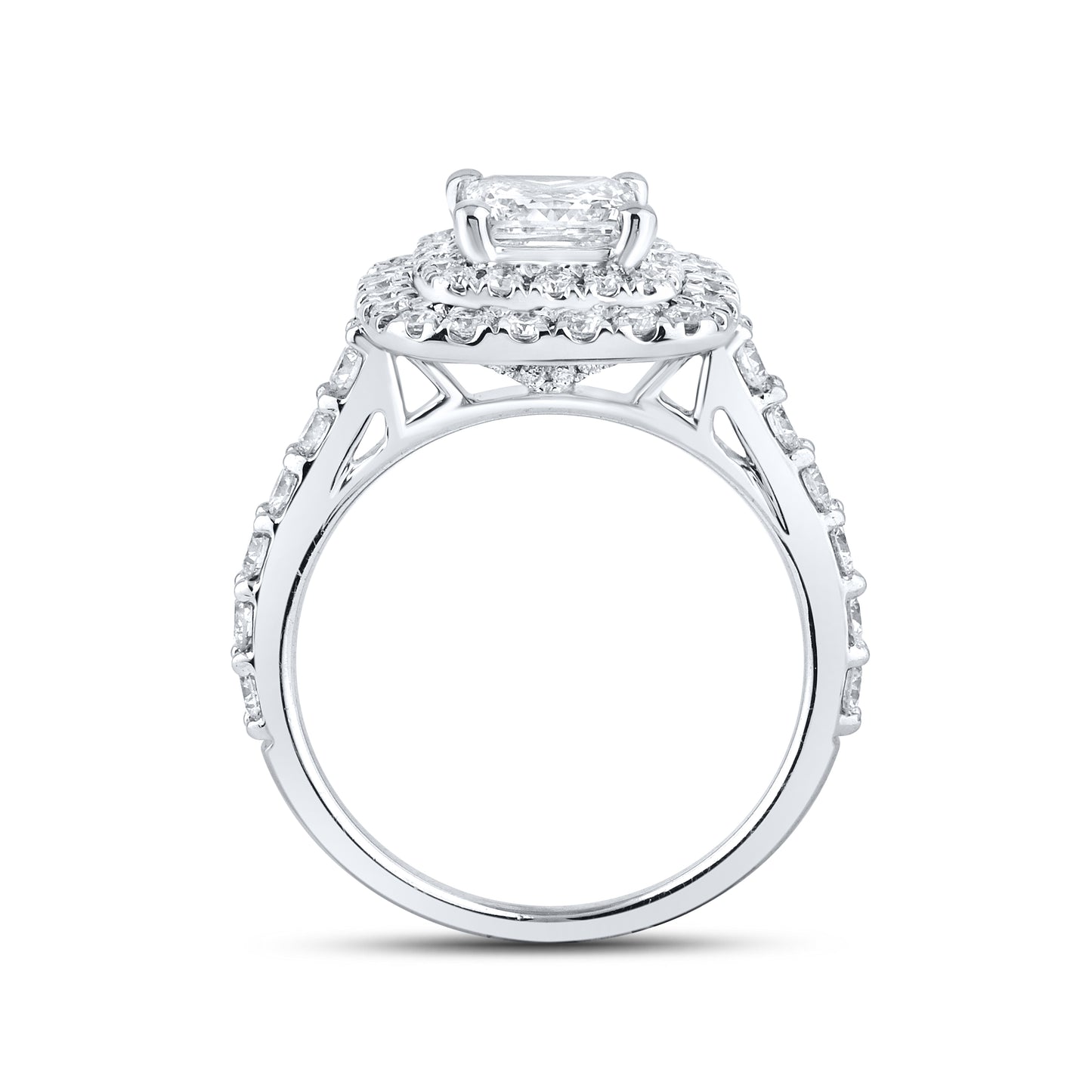 14k White Gold 2.38 ctw Lab Diamond Bridal Ring Set