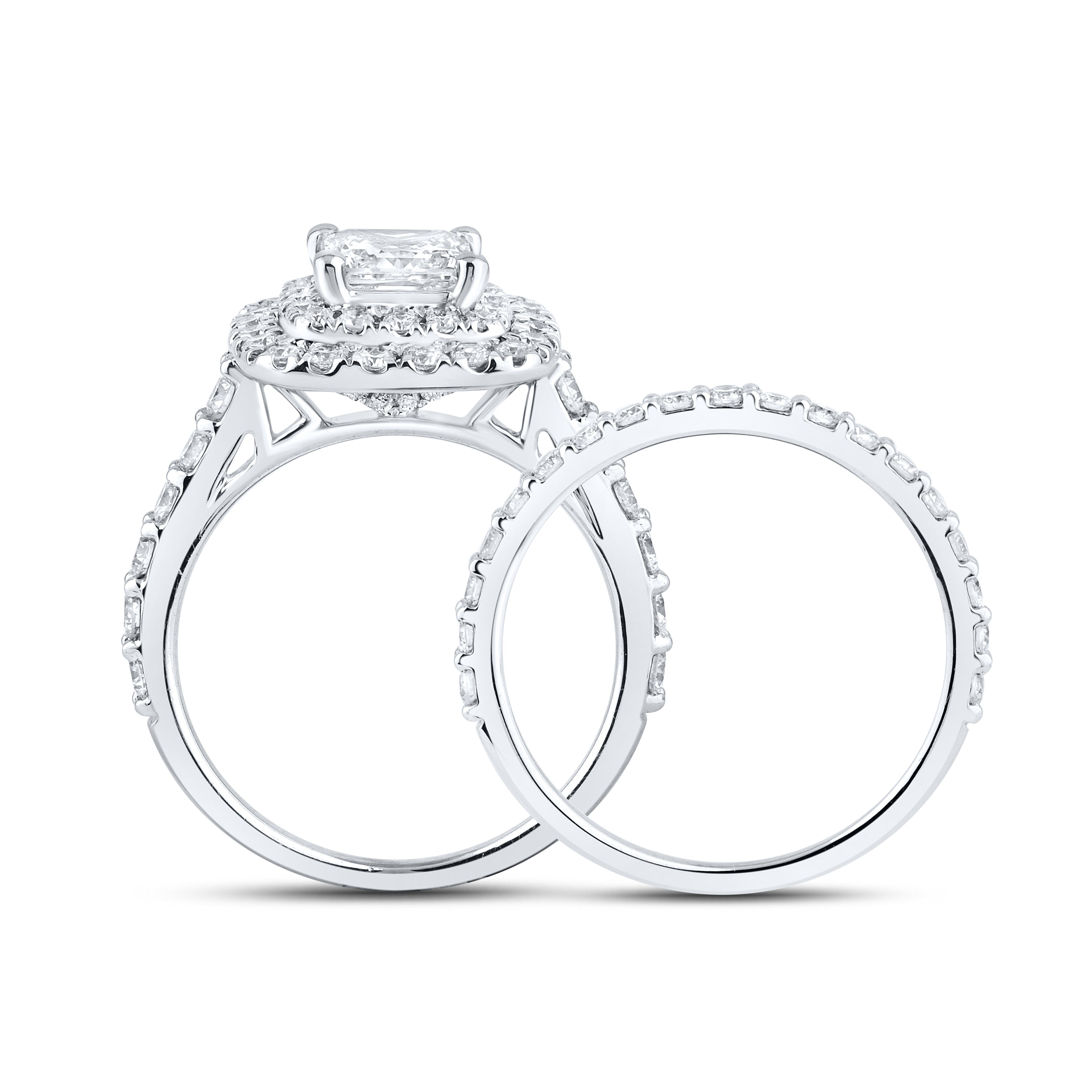 10k White Gold 2.41 ctw Lab Diamond Bridal Ring Set
