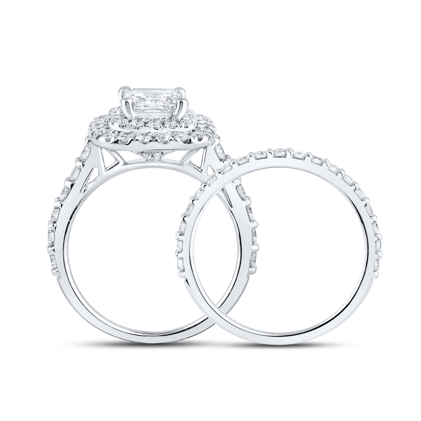 14k White Gold 2.38 ctw Lab Diamond Bridal Ring Set
