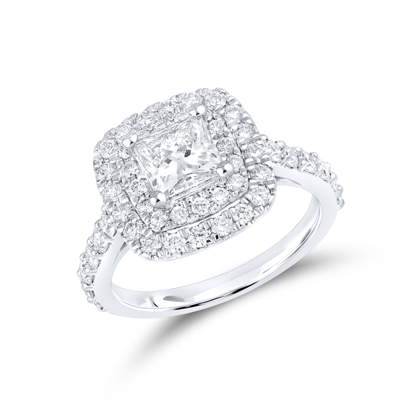 14k White Gold 2.38 ctw Lab Diamond Bridal Ring Set
