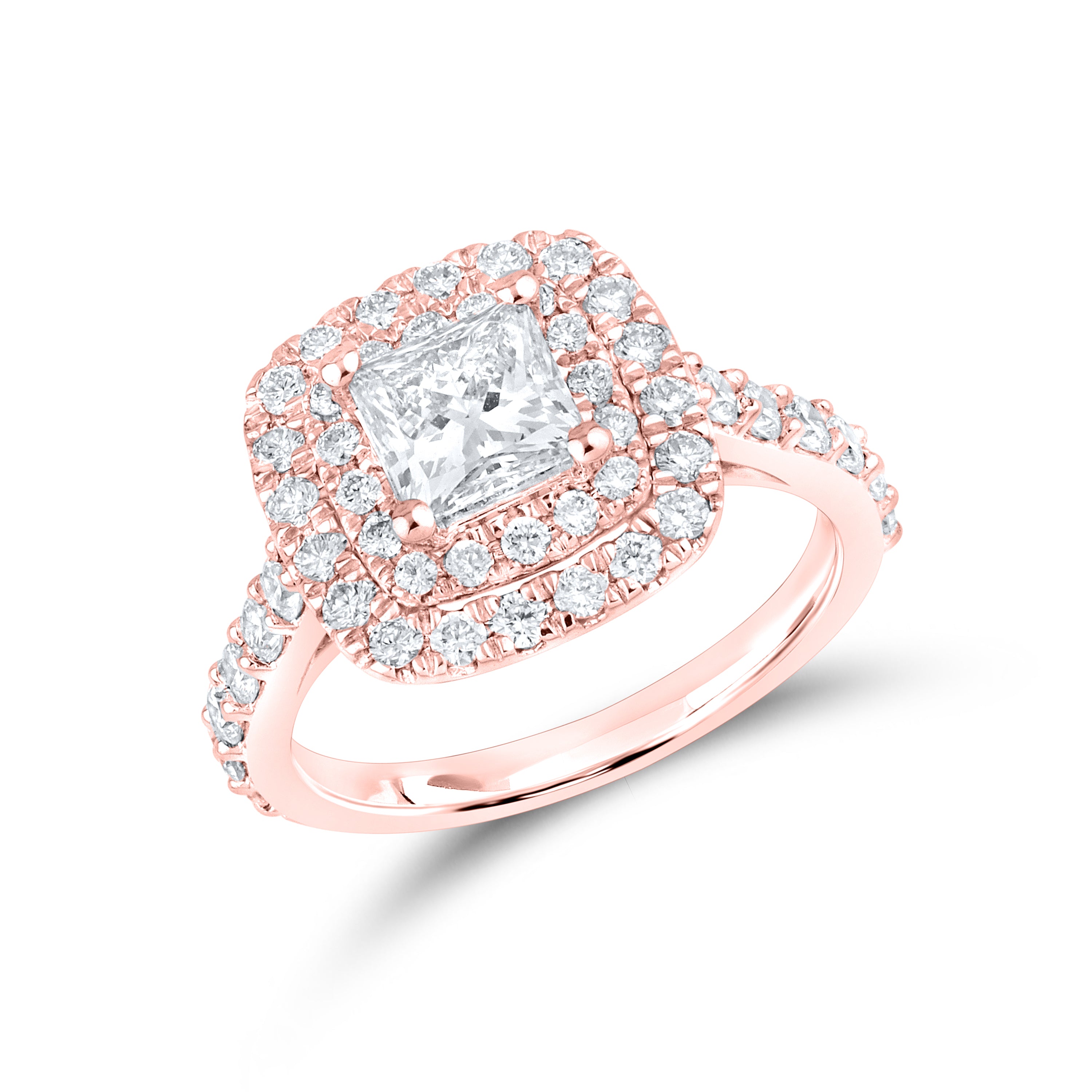 14kt Rose Gold 2.55 CTW Lab Diamond Engagement Ring Set