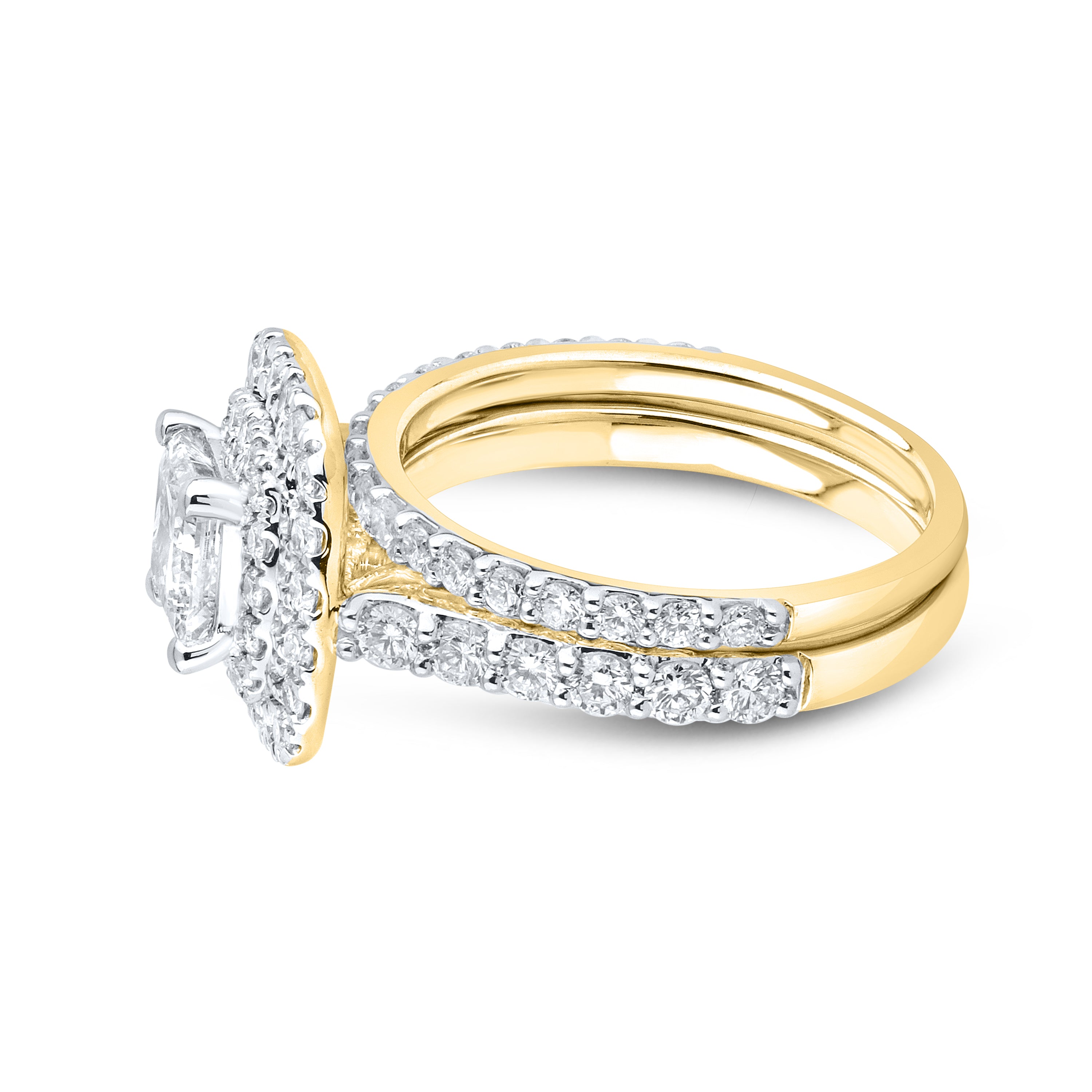14kt Yellow Gold 2.39 CTW Lab Diamond Engagement Ring Set