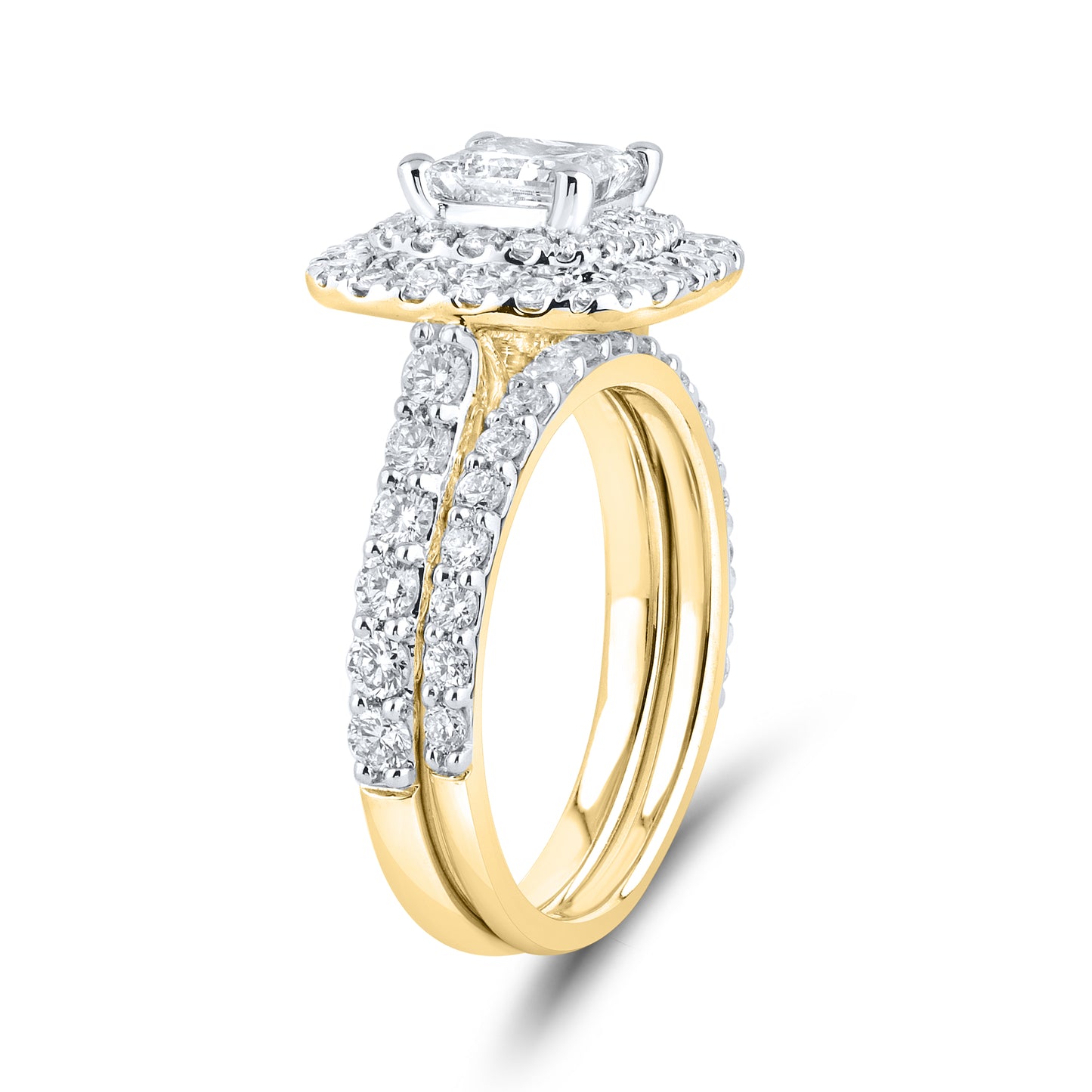 14kt Yellow Gold 2.53 CTW Lab Diamond Engagement Ring Set