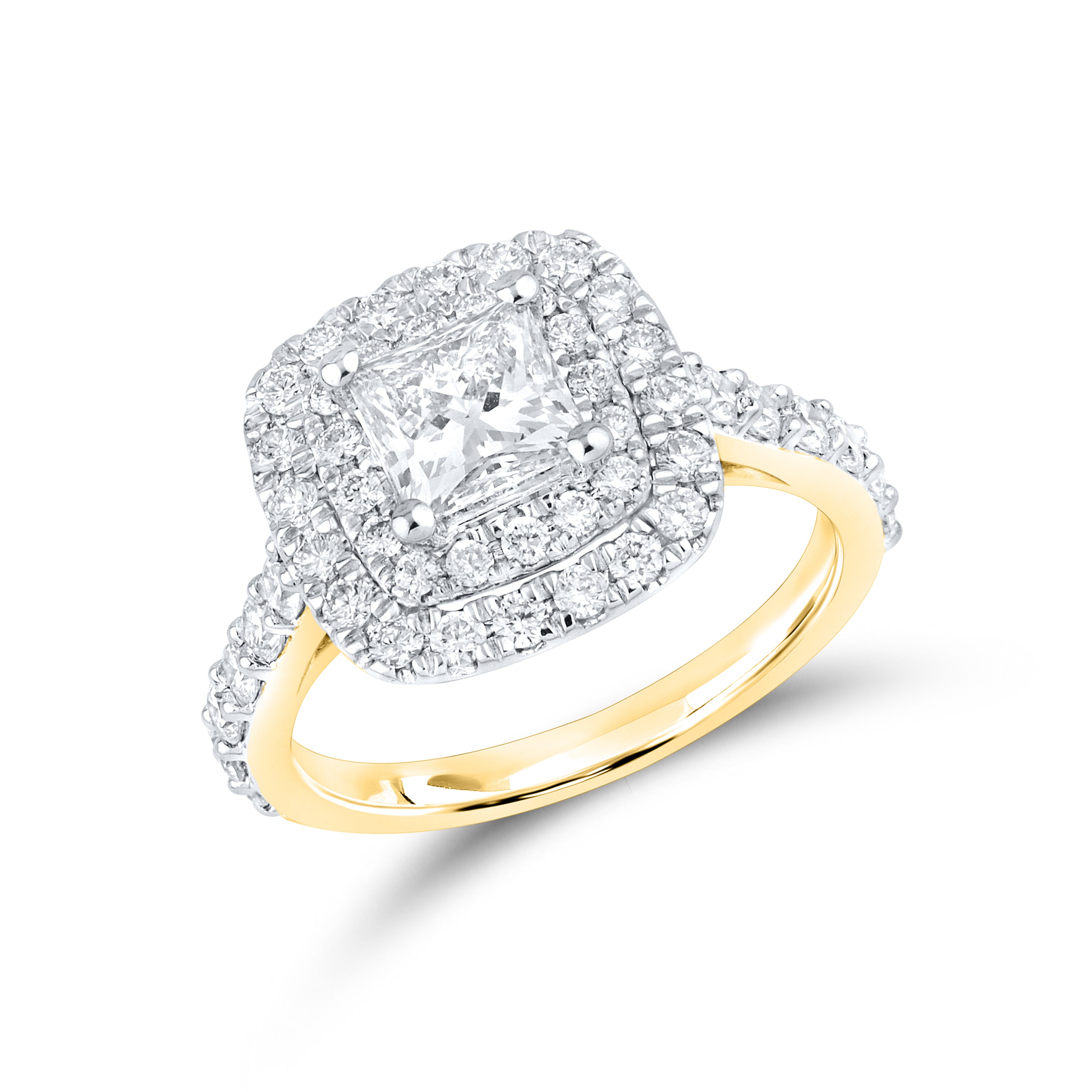 14kt Yellow Gold 2.39 CTW Lab Diamond Engagement Ring Set