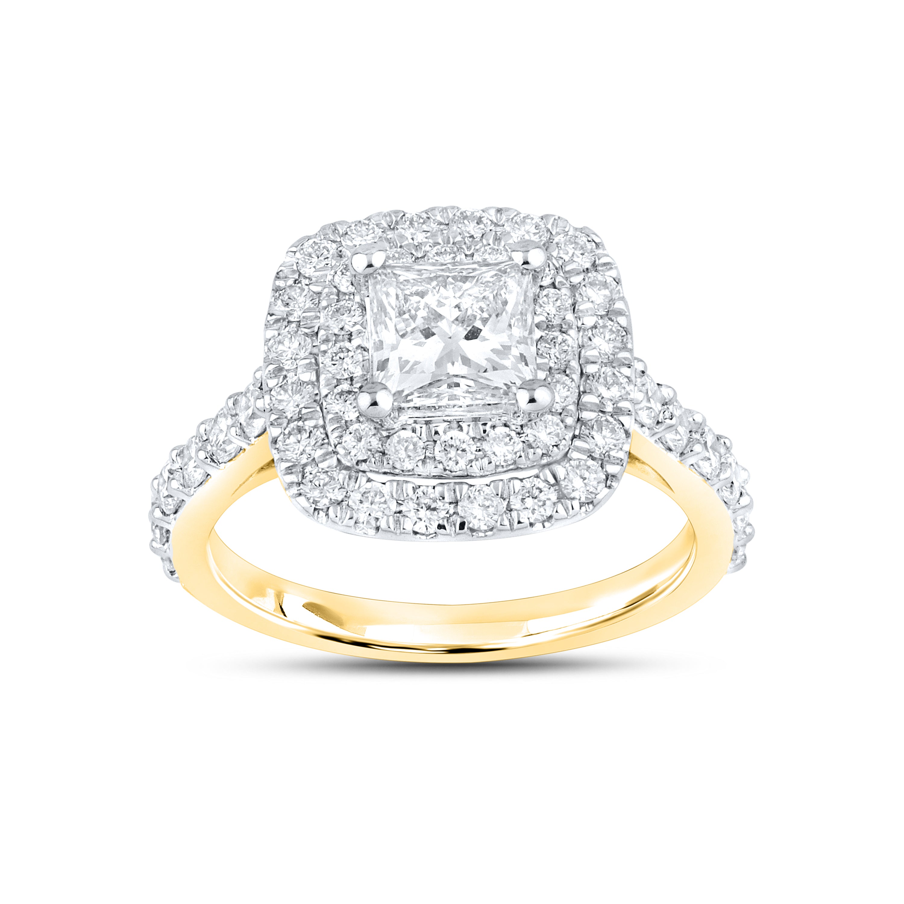 14kt Yellow Gold 2.39 CTW Lab Diamond Engagement Ring Set