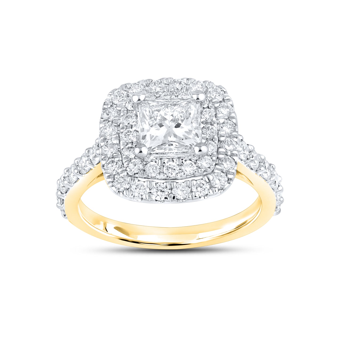 14kt Yellow Gold 2.53 CTW Lab Diamond Engagement Ring Set