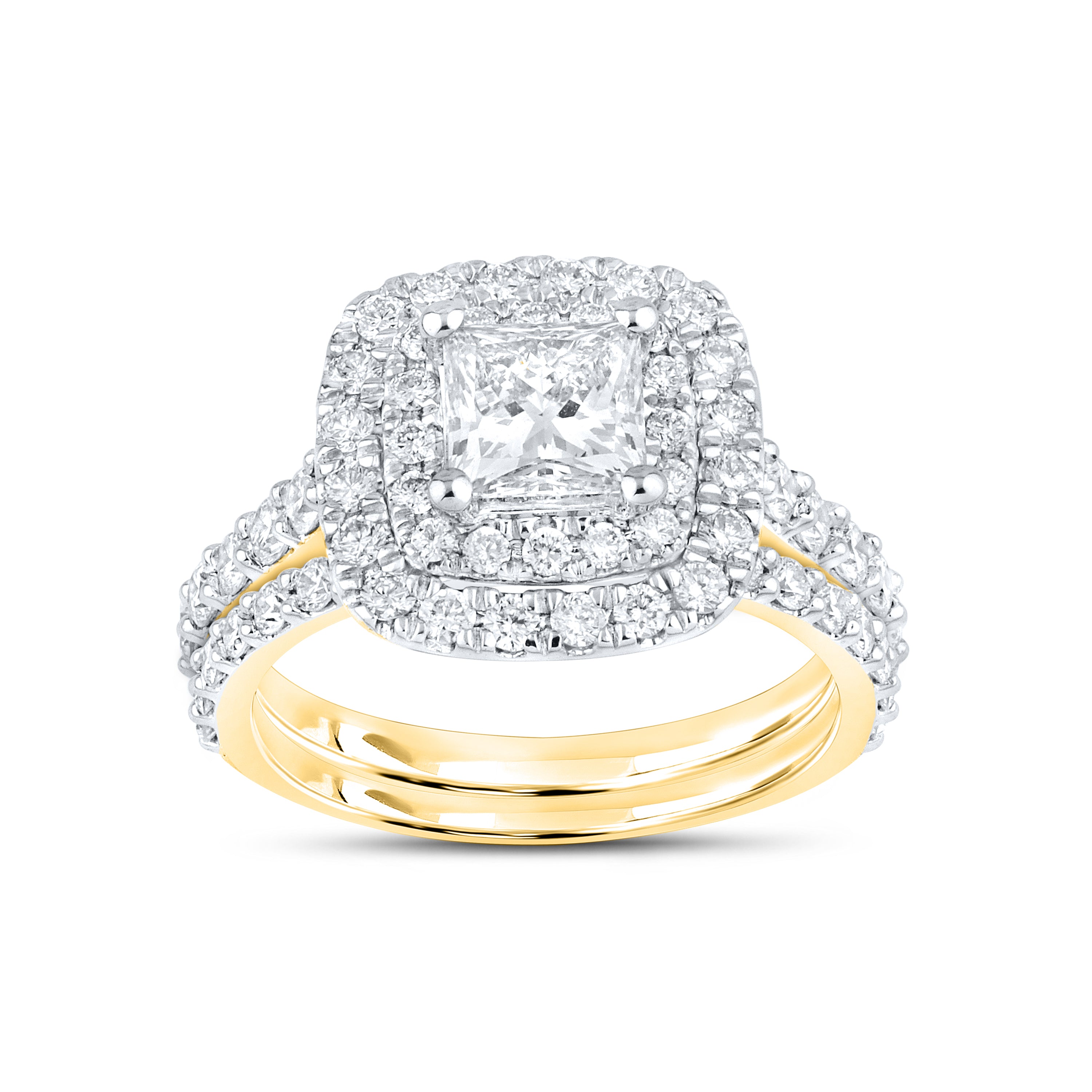 14kt Yellow Gold 2.39 CTW Lab Diamond Engagement Ring Set