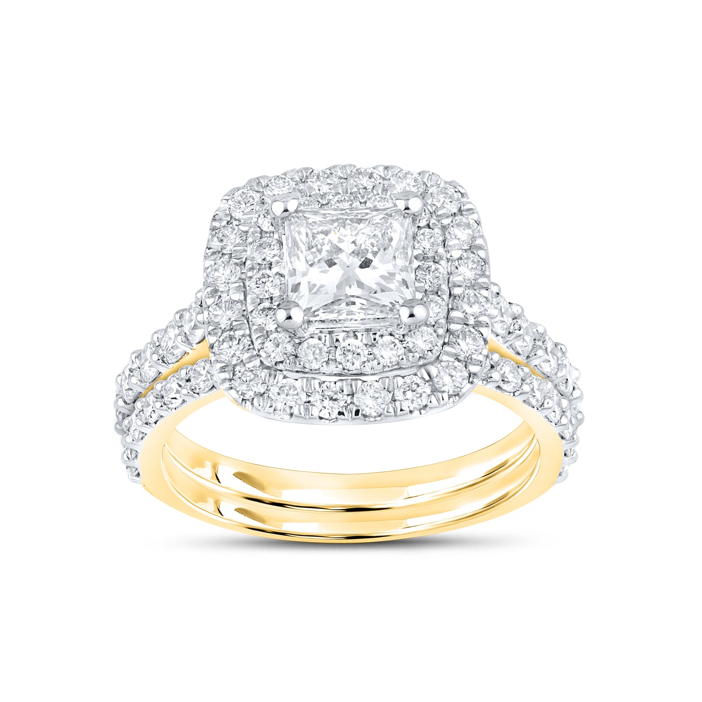 14kt Yellow Gold 2.53 CTW Lab Diamond Engagement Ring Set