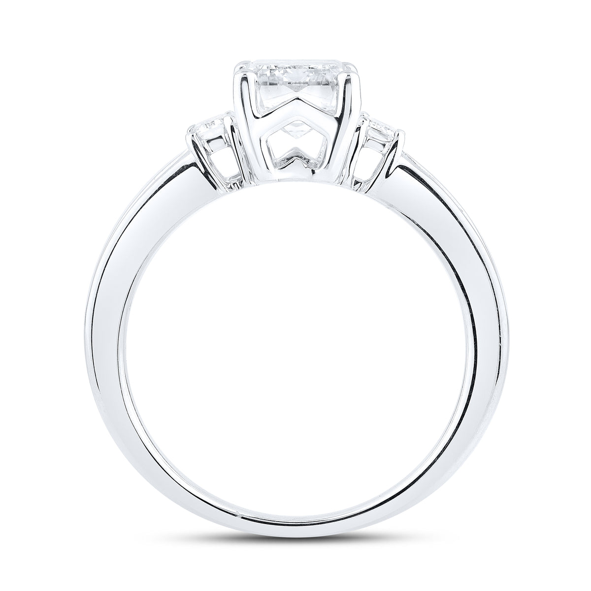 14KT WHITE GOLD 3.29 CTW Emerald Shape LAB DIAMOND BRIDAL SET