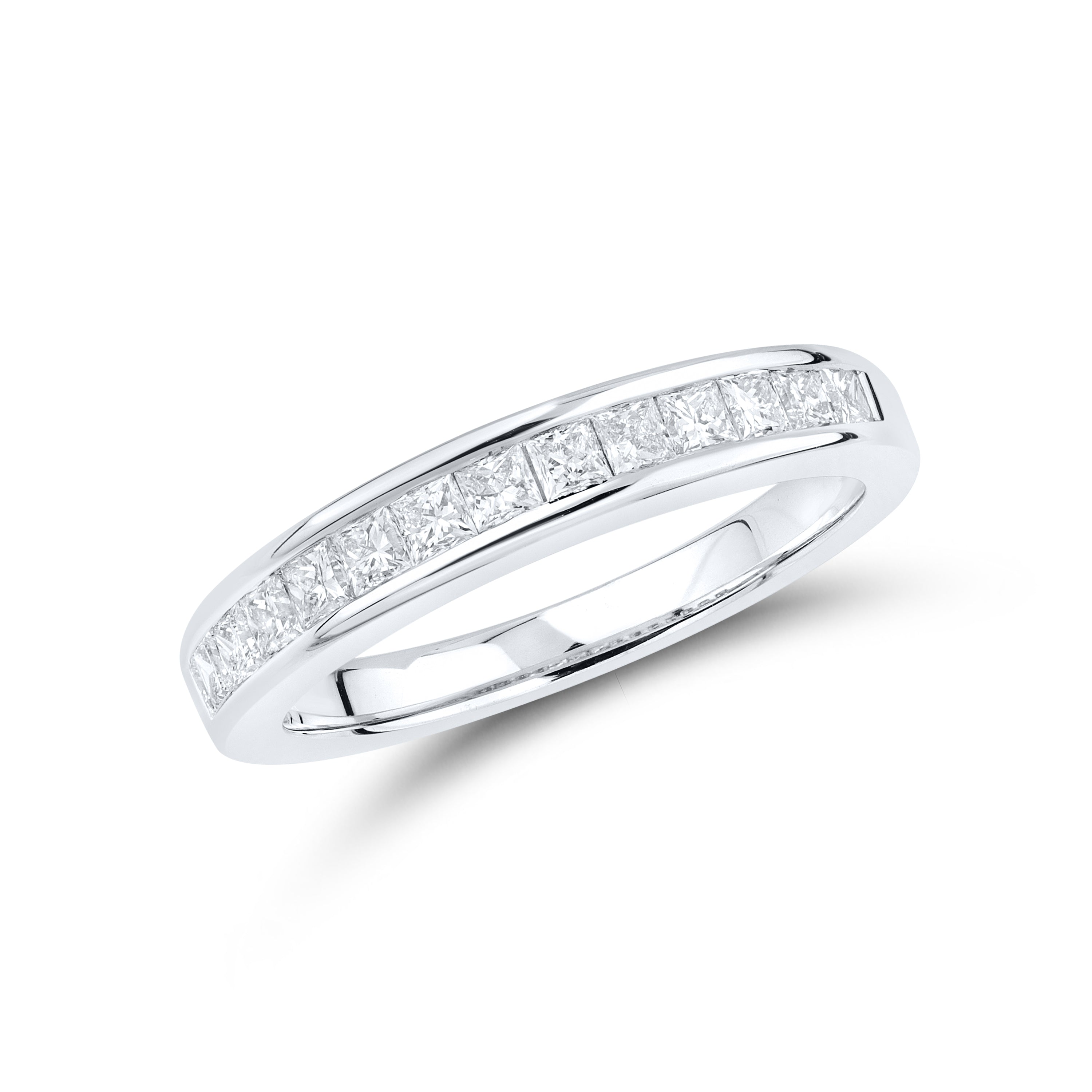 14KT WHITE GOLD 3.29 CTW Emerald Shape LAB DIAMOND BRIDAL SET