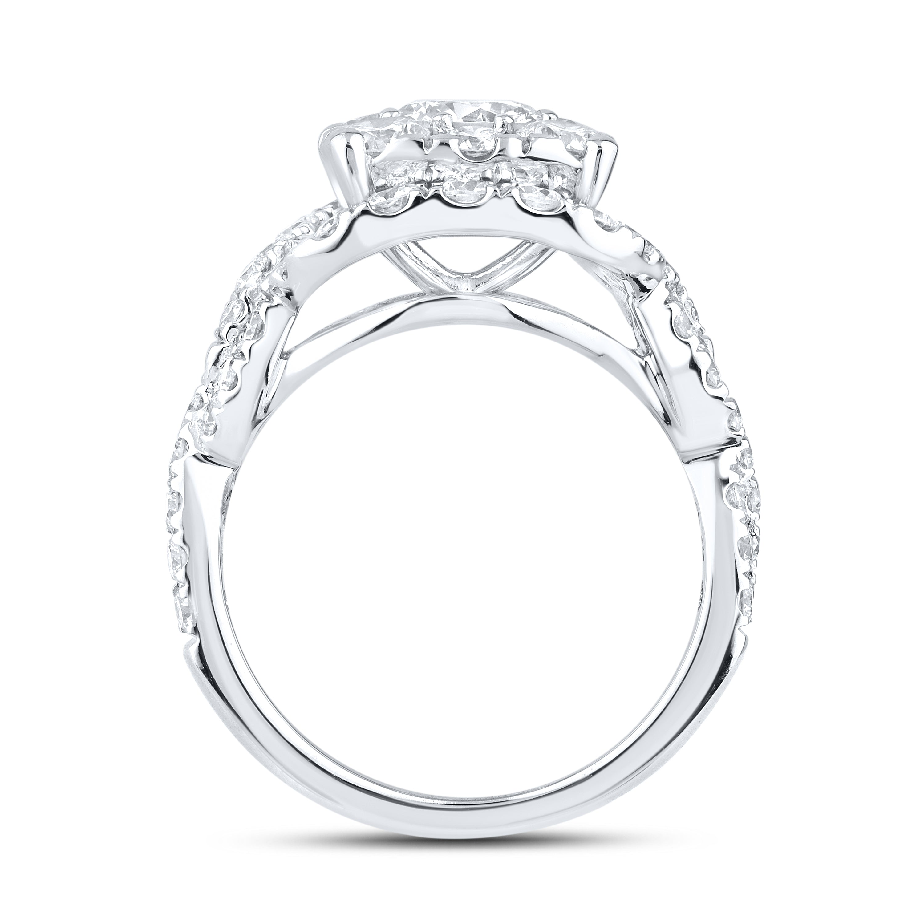 14k white gold 3.44 CTW Lab Diamond Bridal ring set
