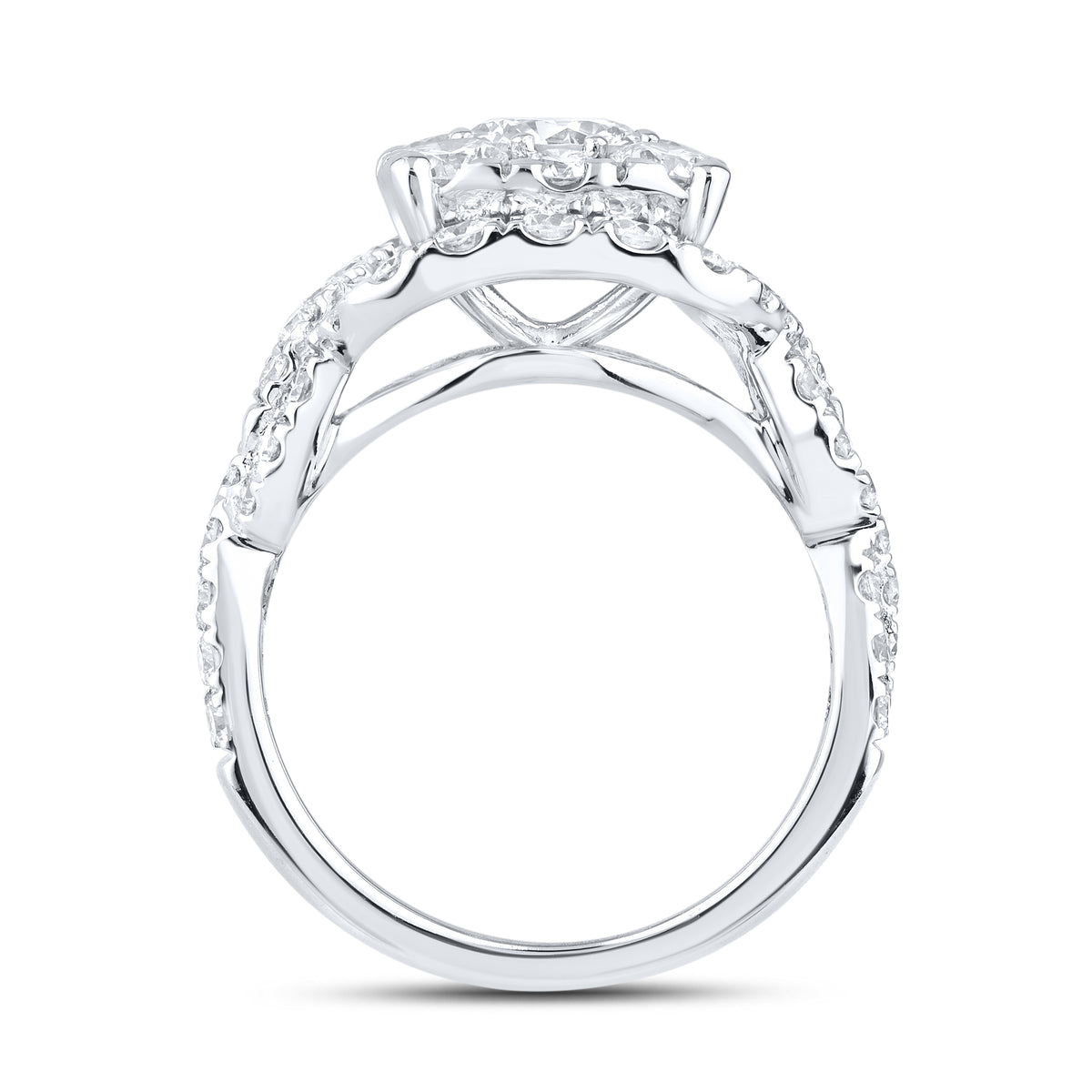 14k white gold 3.44 CTW Lab Diamond Bridal ring set