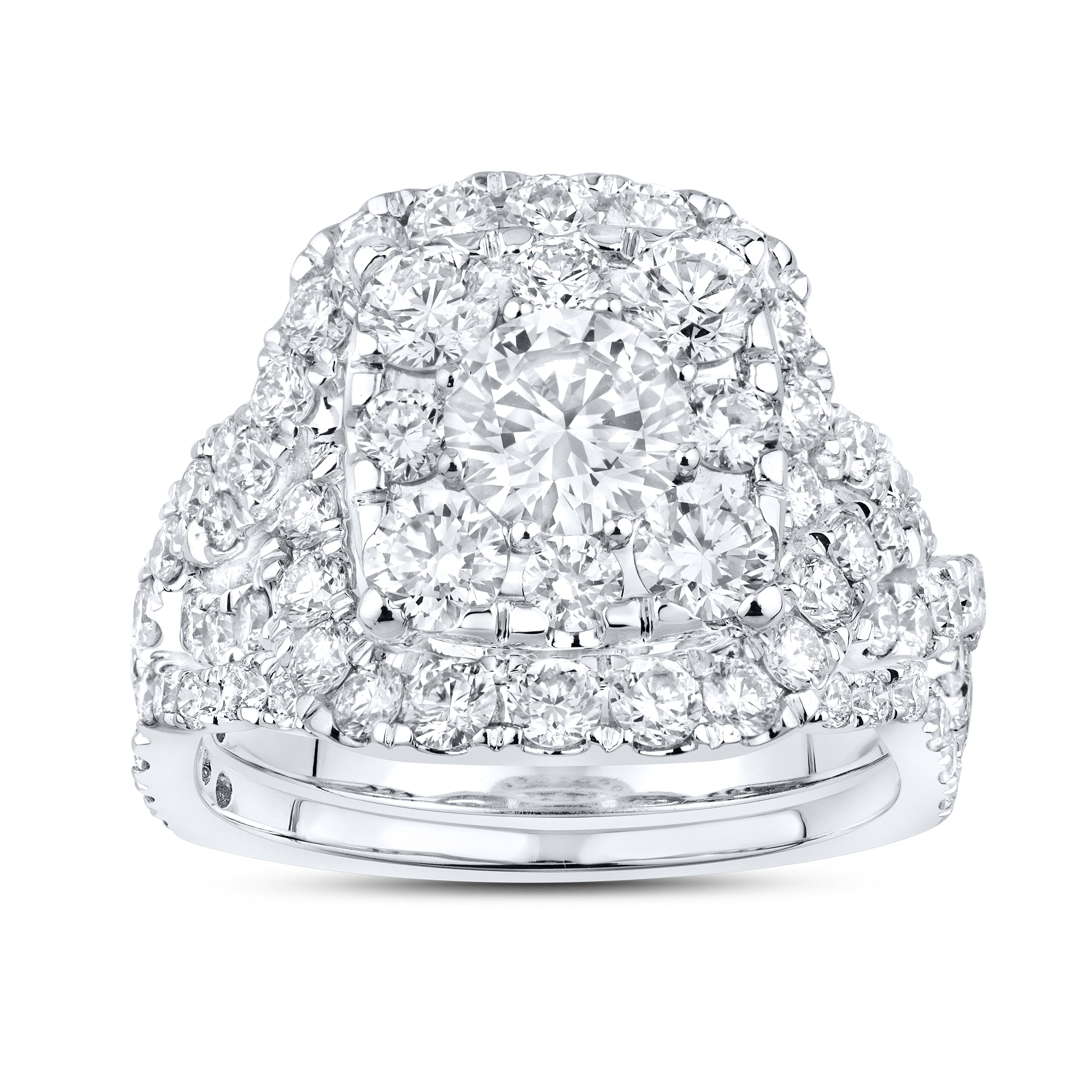 14k white gold 3.44 CTW Lab Diamond Bridal ring set