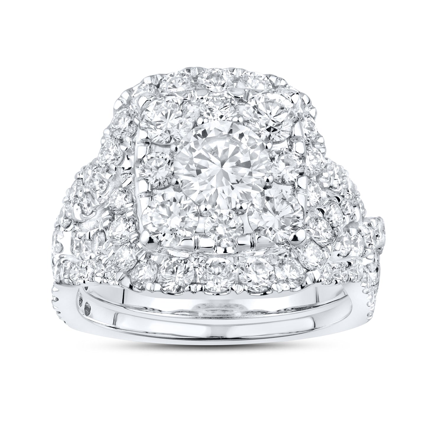 14k white gold 3.44 CTW Lab Diamond Bridal ring set