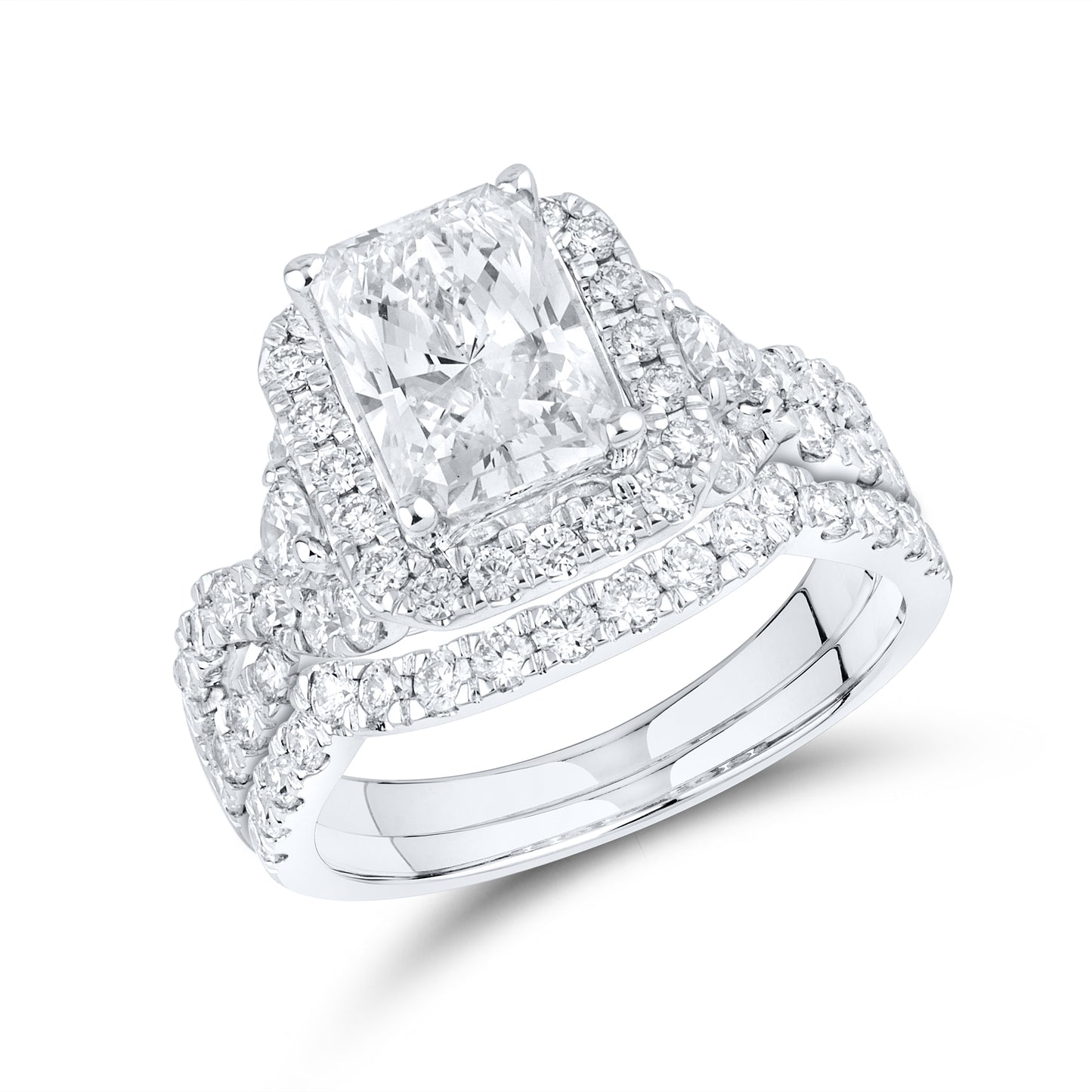 10kt white gold 3.38 CTW Lab Diamond Bridal ring set