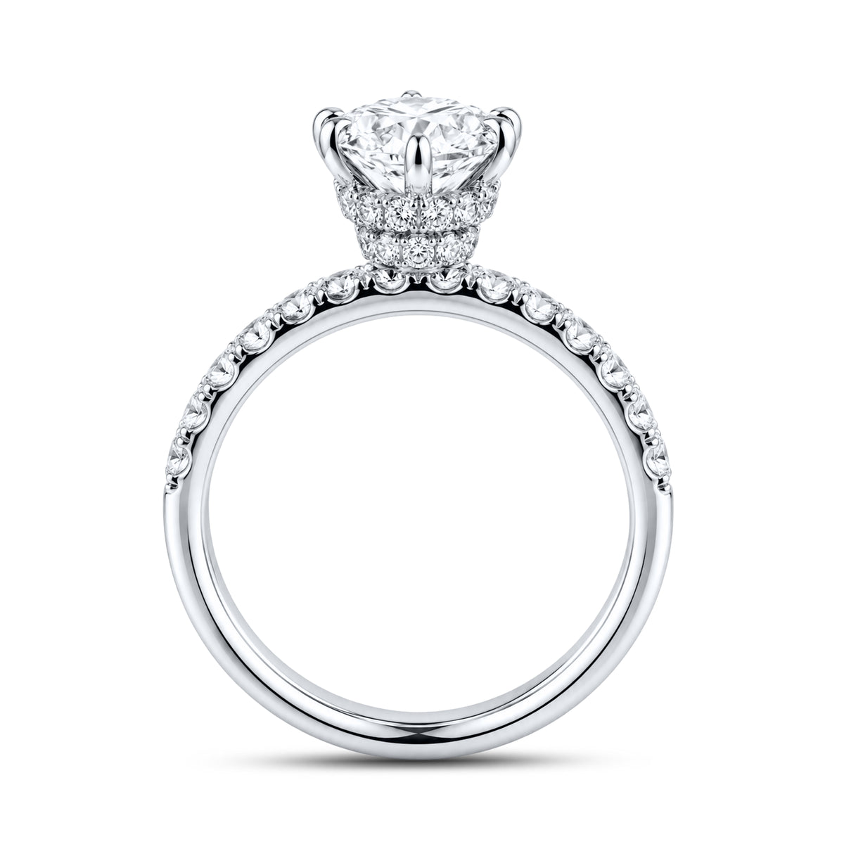 14kt White Gold 4.18 CTW  Marquise Shape  Lab Diamond Bridal Ring Set