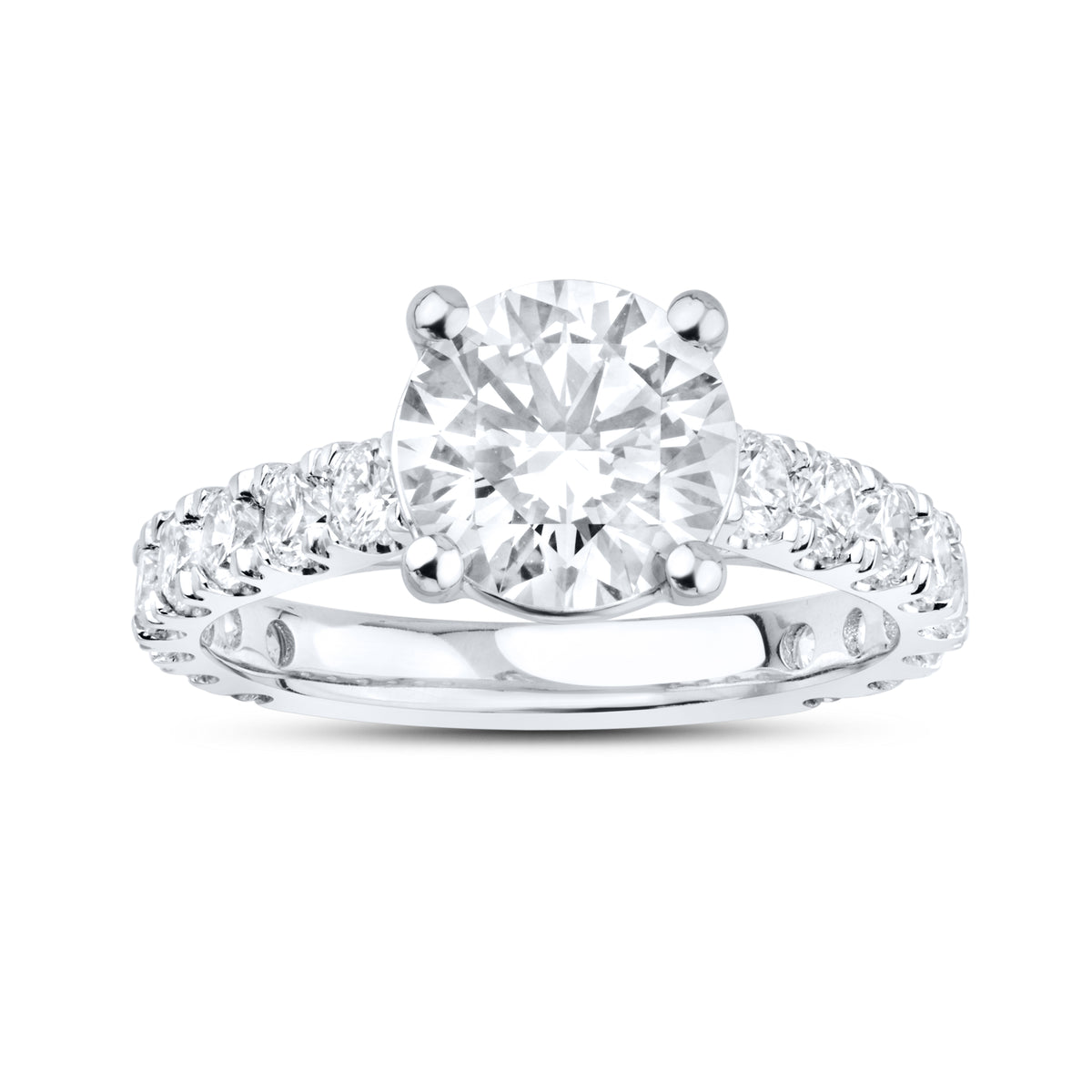 14KT WHITE GOLD 4.95 CTW LAB DIAMOND BRIDAL SET