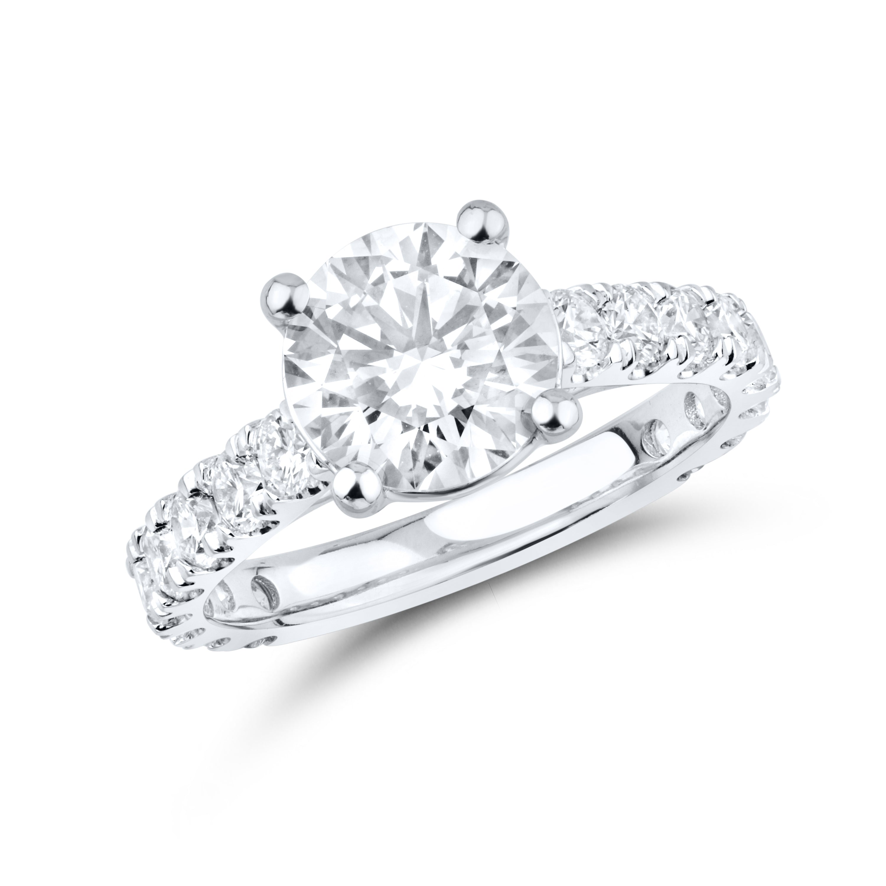 14KT WHITE GOLD 4.95 CTW LAB DIAMOND BRIDAL SET