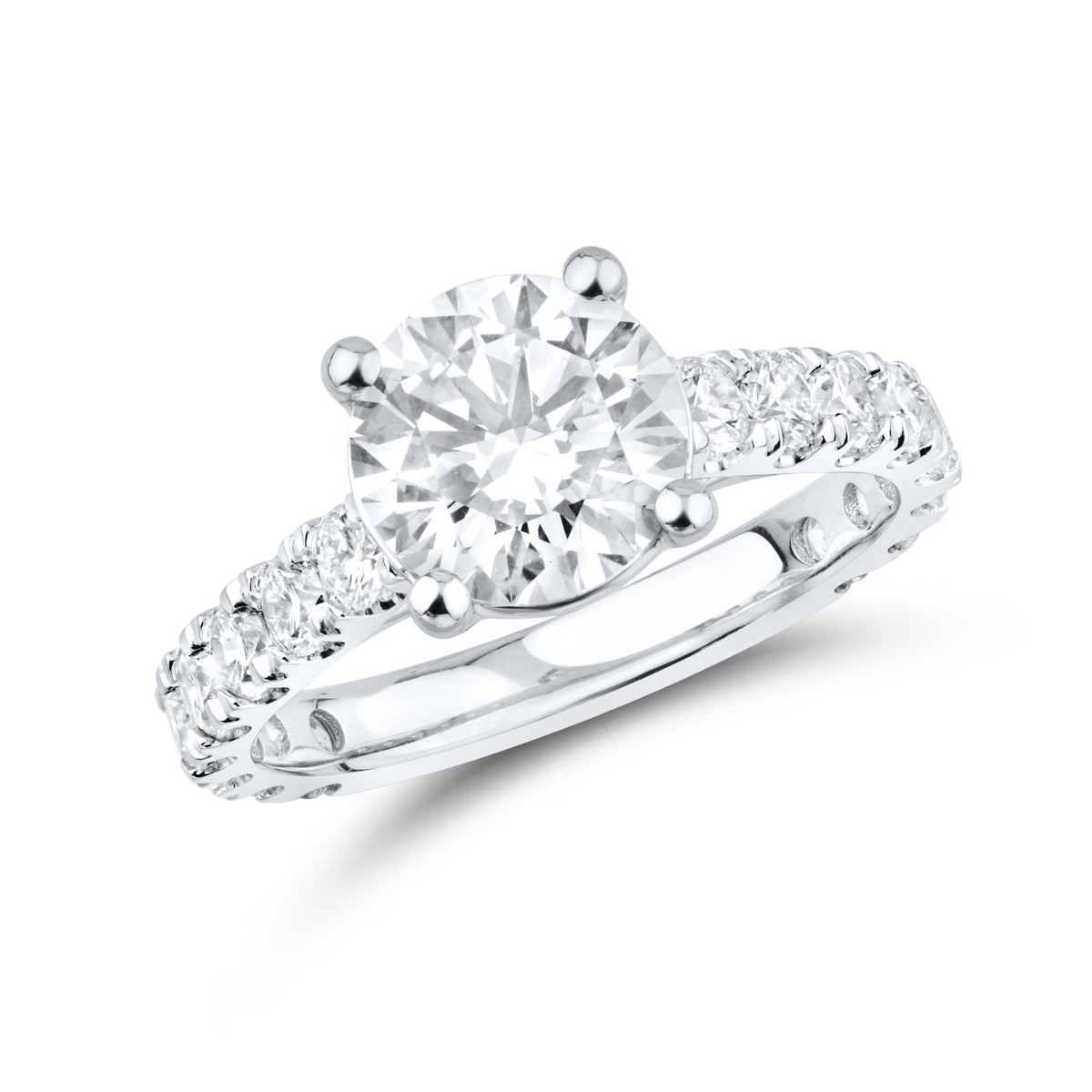 14KT WHITE GOLD 4.95 CTW LAB DIAMOND BRIDAL SET