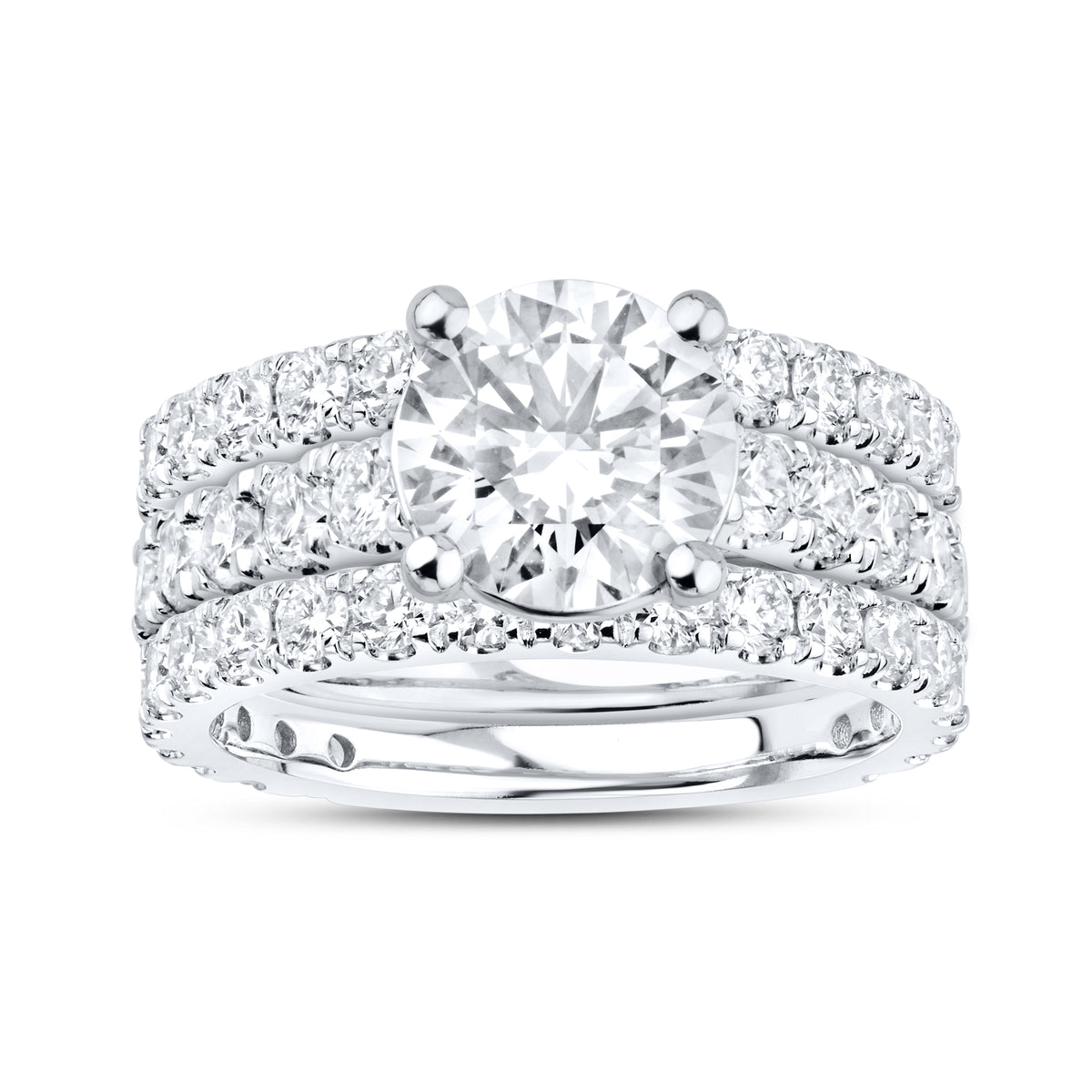 14KT WHITE GOLD 4.95 CTW LAB DIAMOND BRIDAL SET
