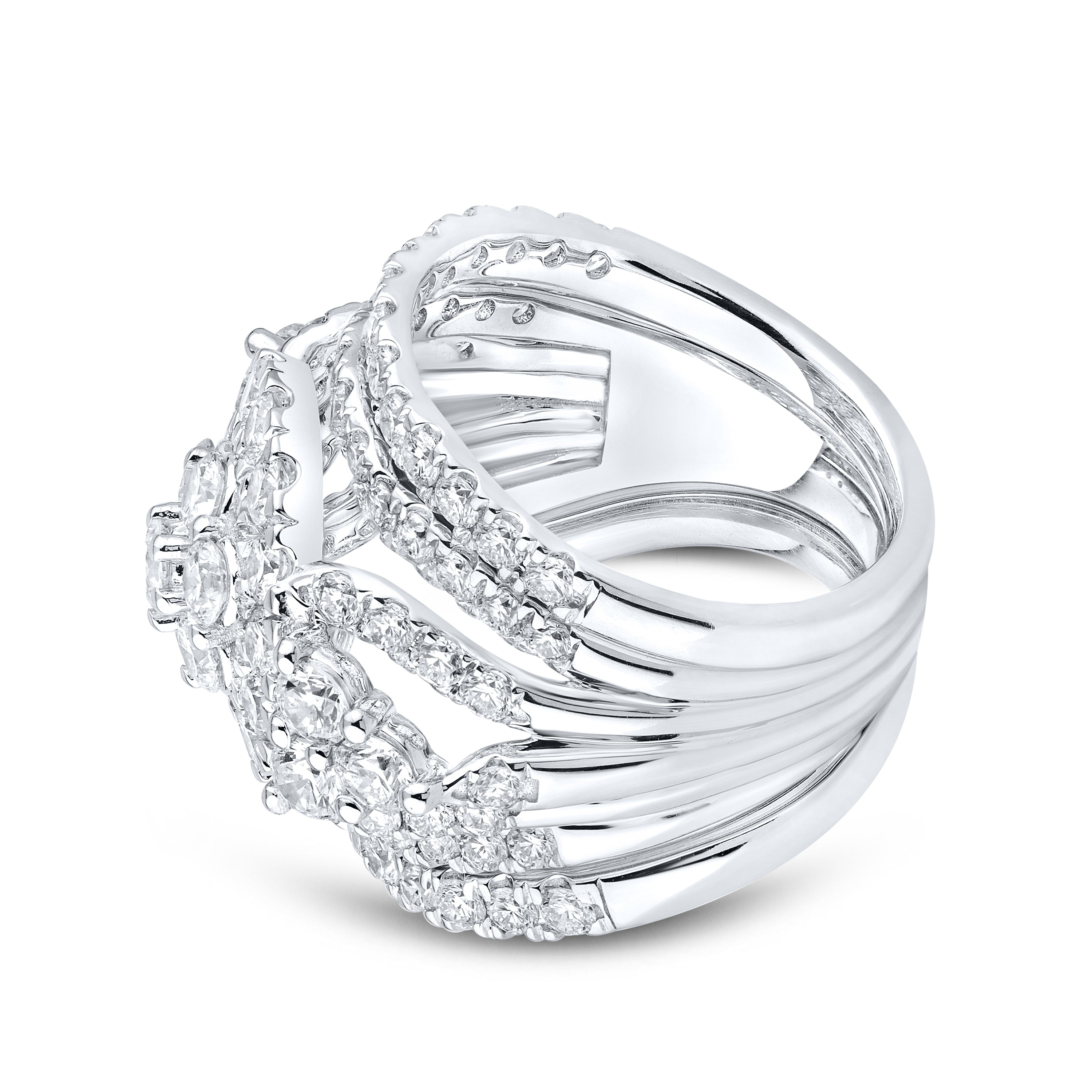 14KT WHITE GOLD 4.15 CTW LAB DIAMOND BRIDAL SET