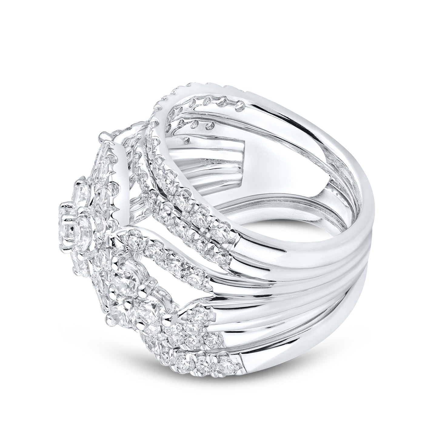 14KT WHITE GOLD 4.15 CTW LAB DIAMOND BRIDAL SET