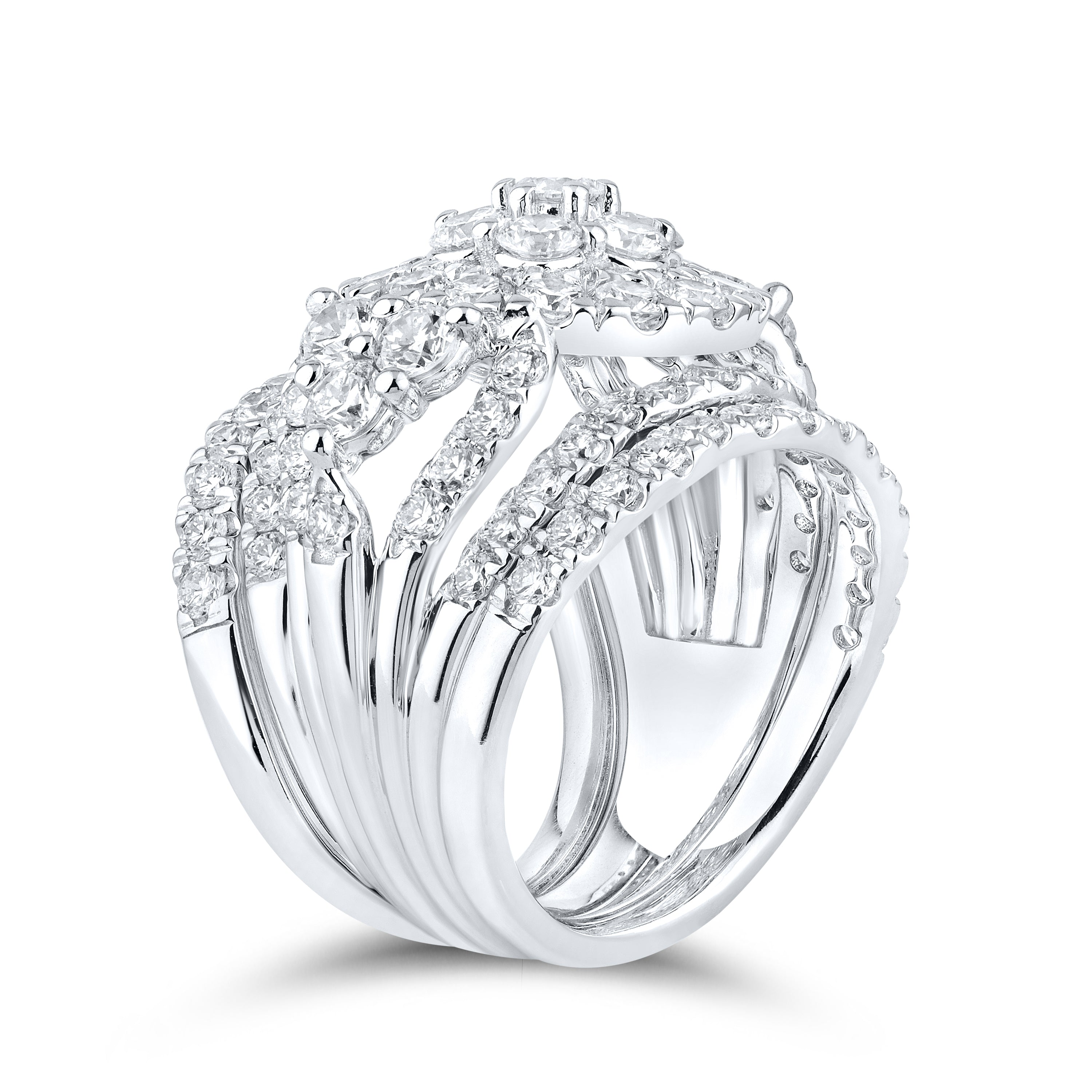 14KT WHITE GOLD 4.15 CTW LAB DIAMOND BRIDAL SET