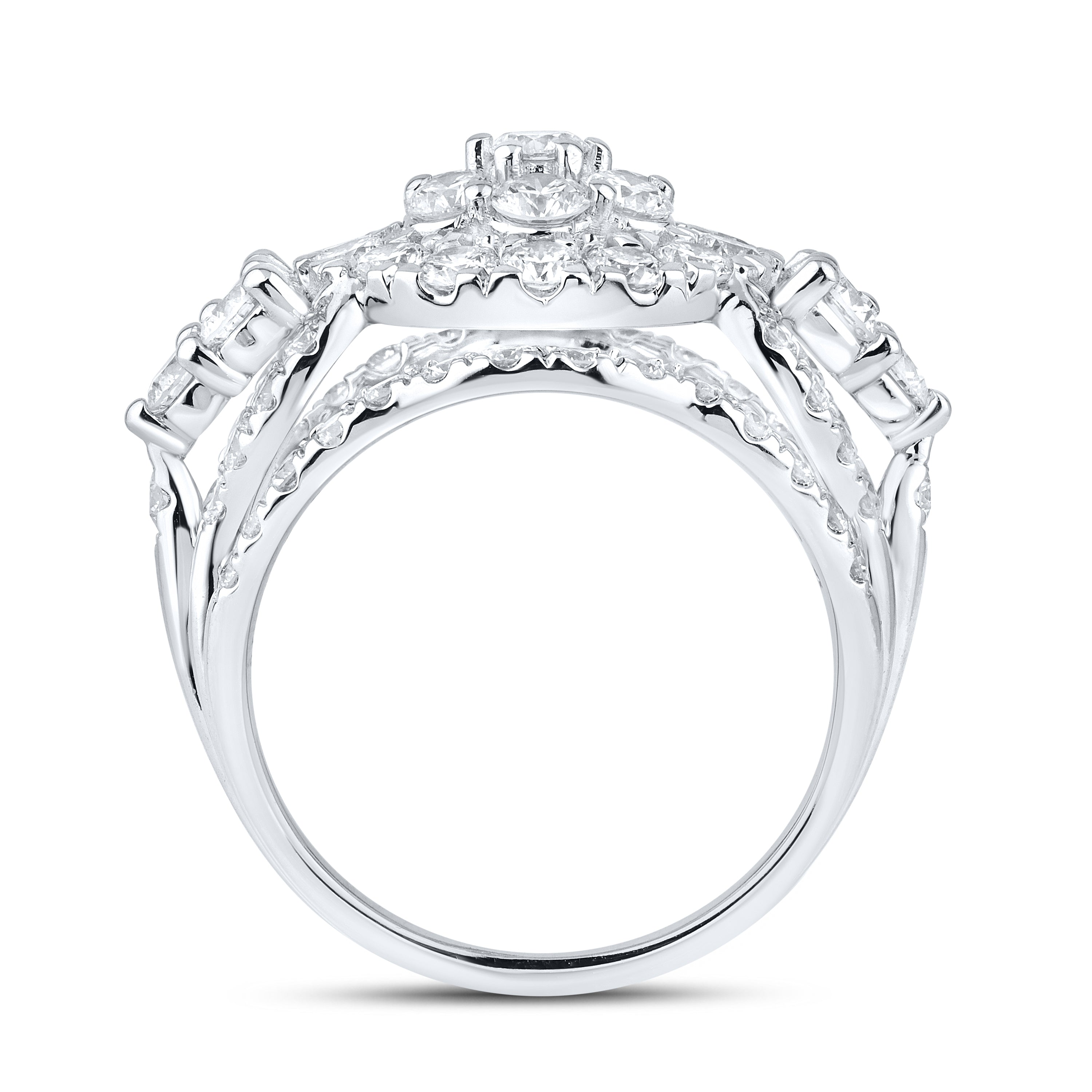14KT WHITE GOLD 4.15 CTW LAB DIAMOND BRIDAL SET