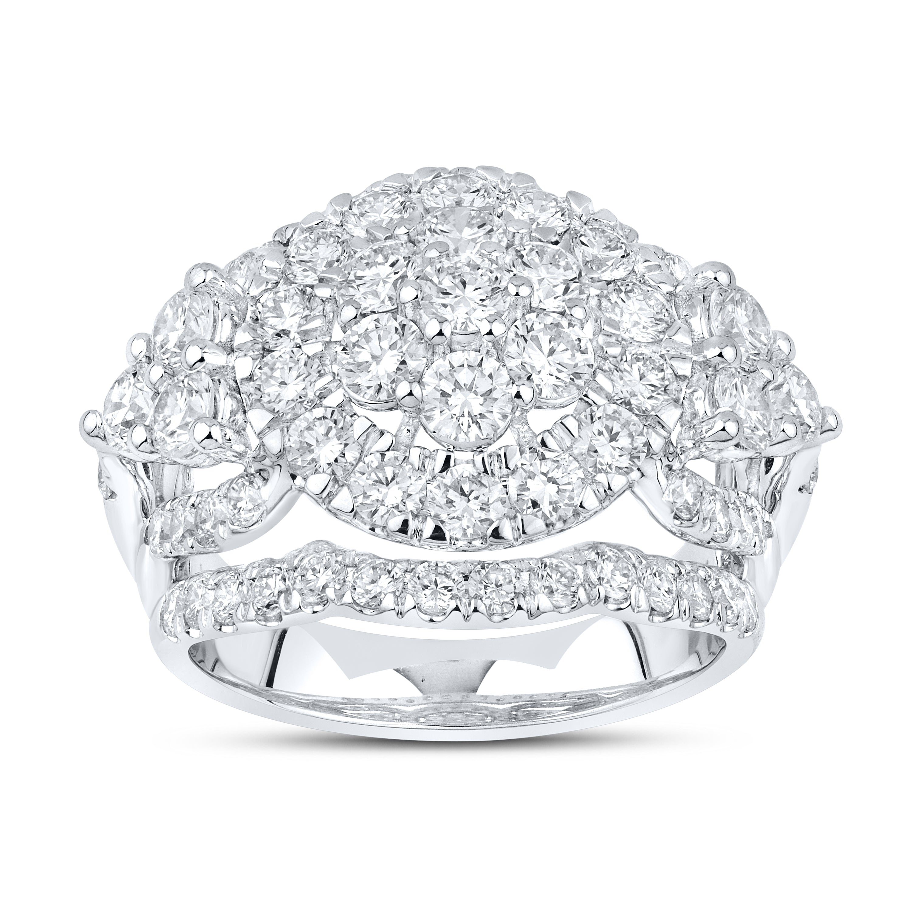 14KT WHITE GOLD 4.15 CTW LAB DIAMOND BRIDAL SET