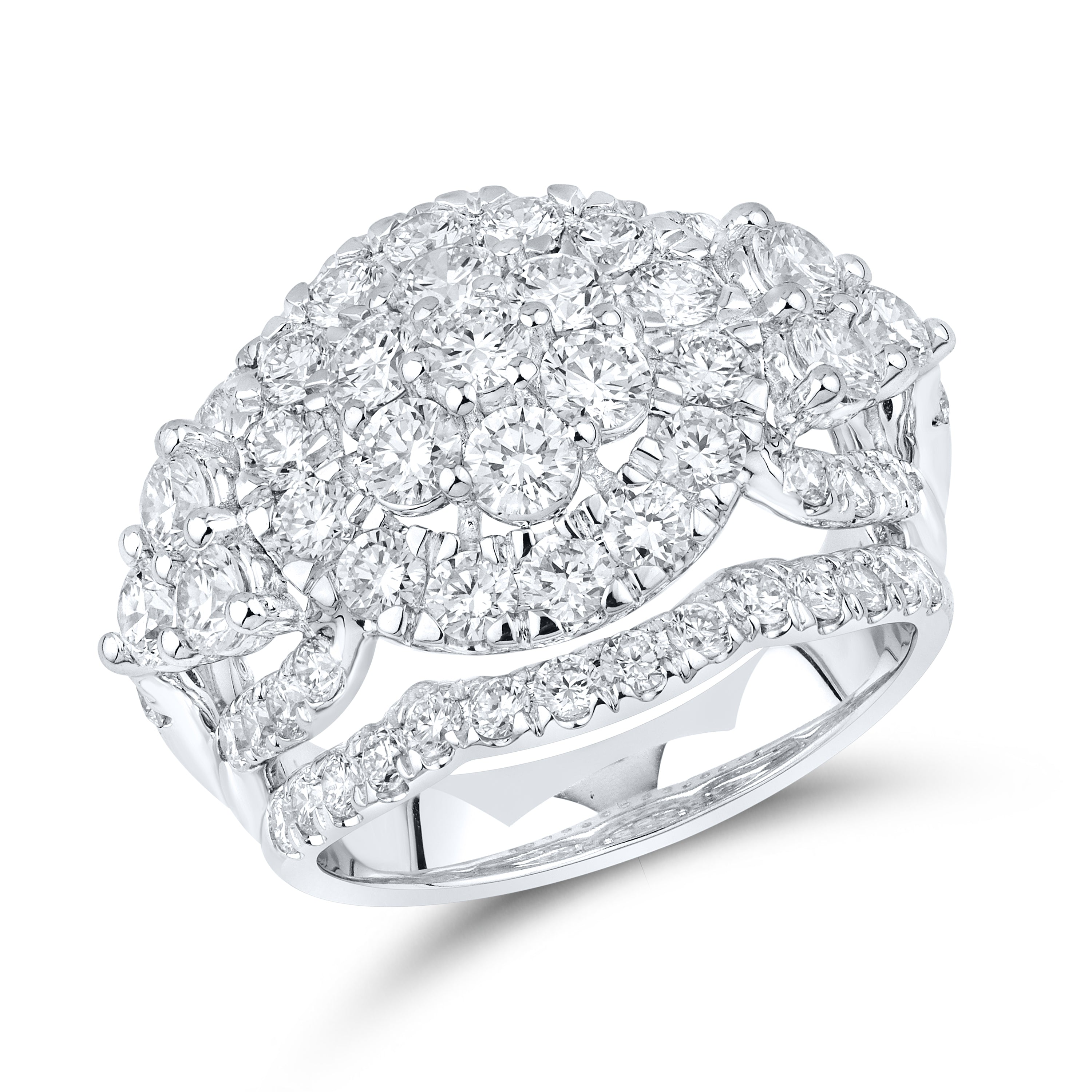 14KT WHITE GOLD 4.15 CTW LAB DIAMOND BRIDAL SET