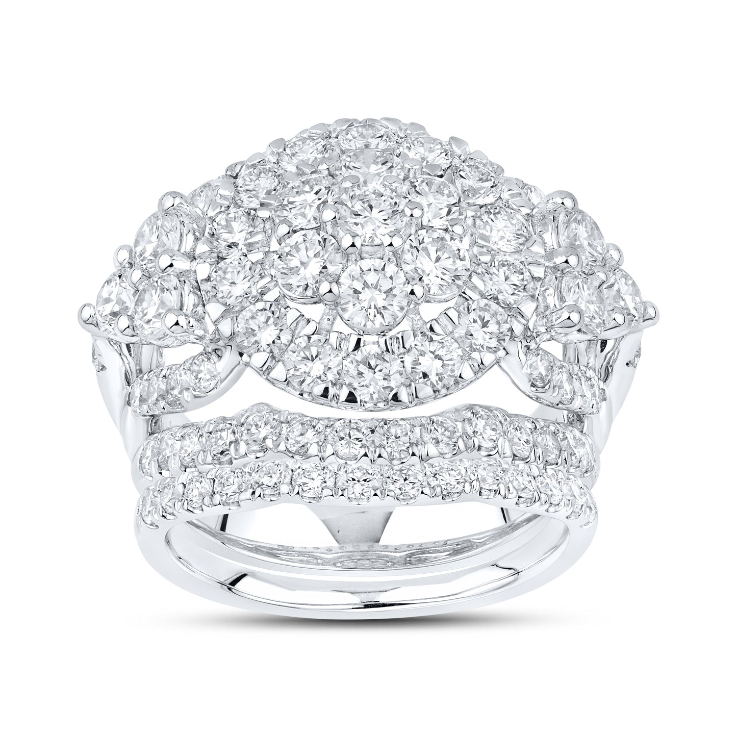 14KT WHITE GOLD 4.15 CTW LAB DIAMOND BRIDAL SET