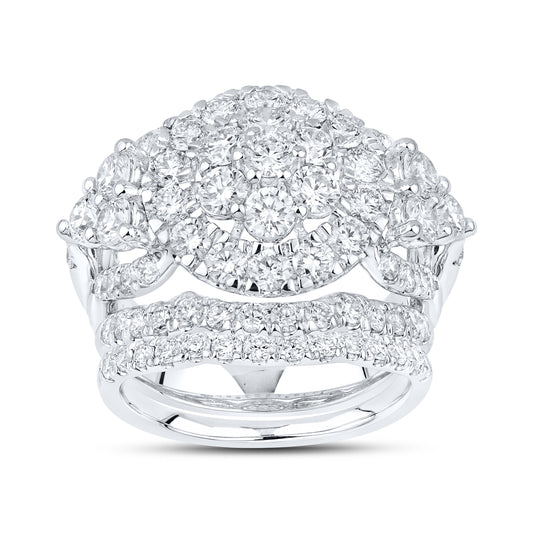 14KT WHITE GOLD 4.15 CTW LAB DIAMOND BRIDAL SET