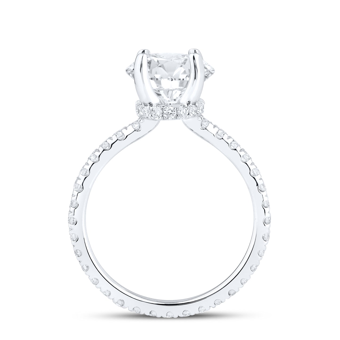 14KT WHITE GOLD 5.00 CTW LAB DIAMOND OVAL SHAPE BRIDAL SET