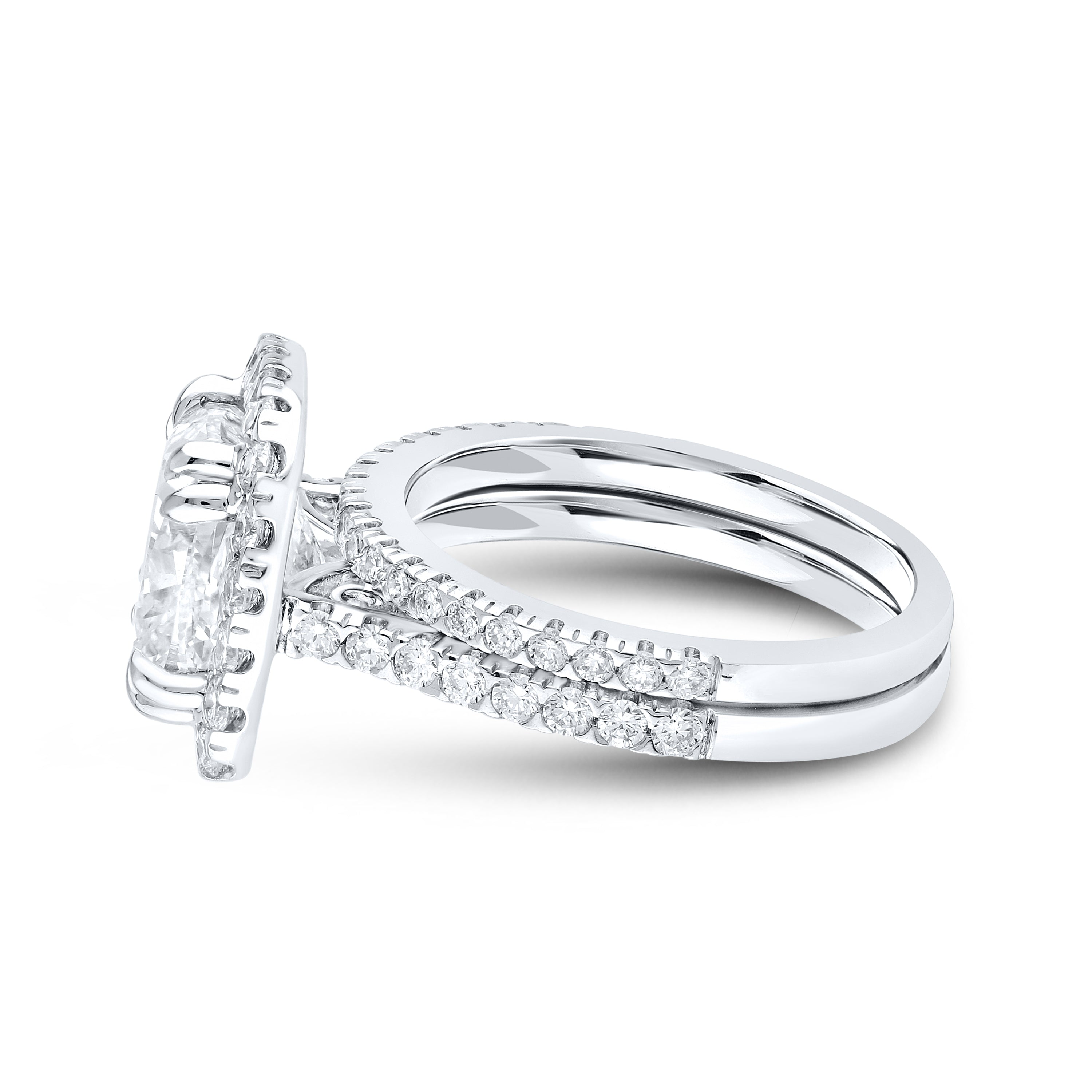 14kt White Gold 5.52 CTW Lab Diamond Bridal Ring Set