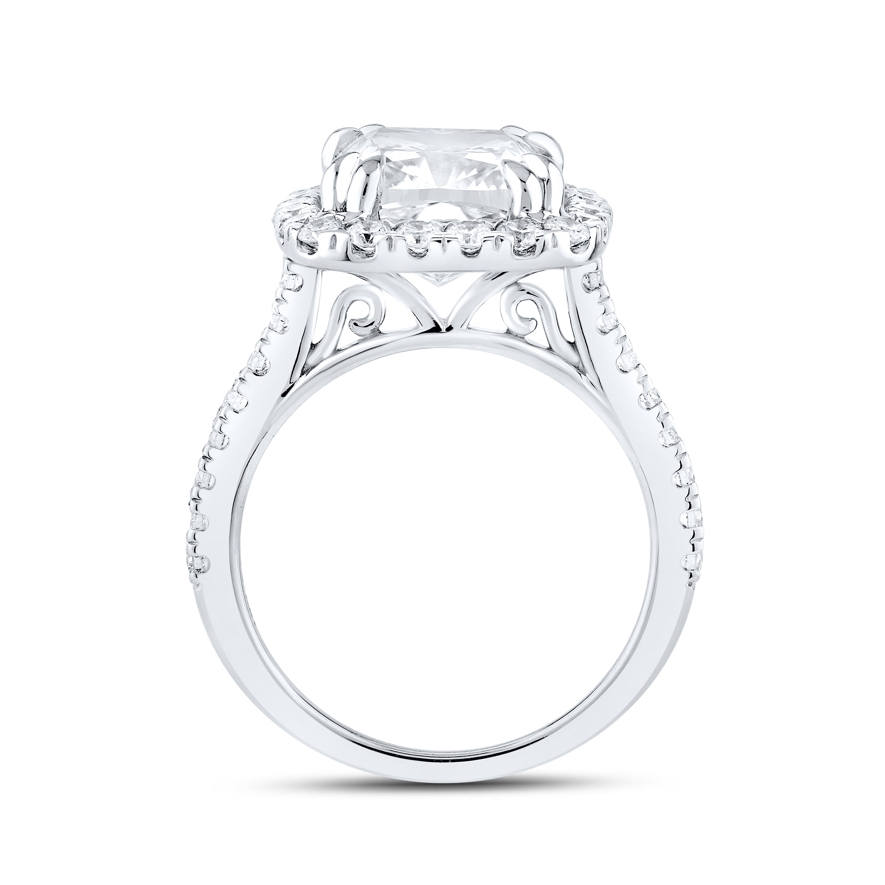 14kt White Gold 5.52 CTW Lab Diamond Bridal Ring Set