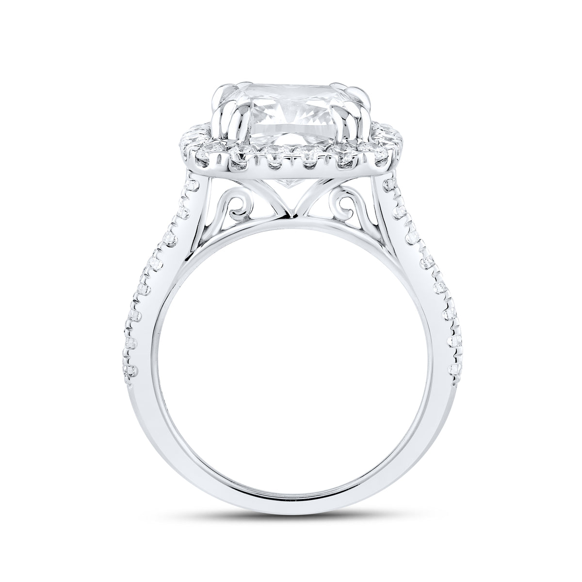 14kt White Gold 5.52 CTW Lab Diamond Bridal Ring Set