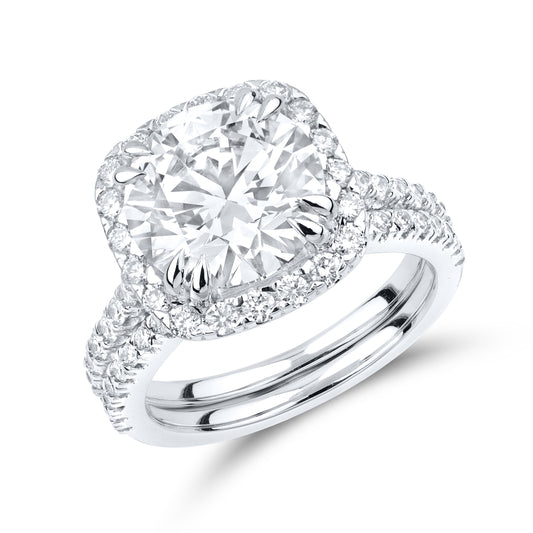 14kt White Gold 5.52 CTW Lab Diamond Bridal Ring Set