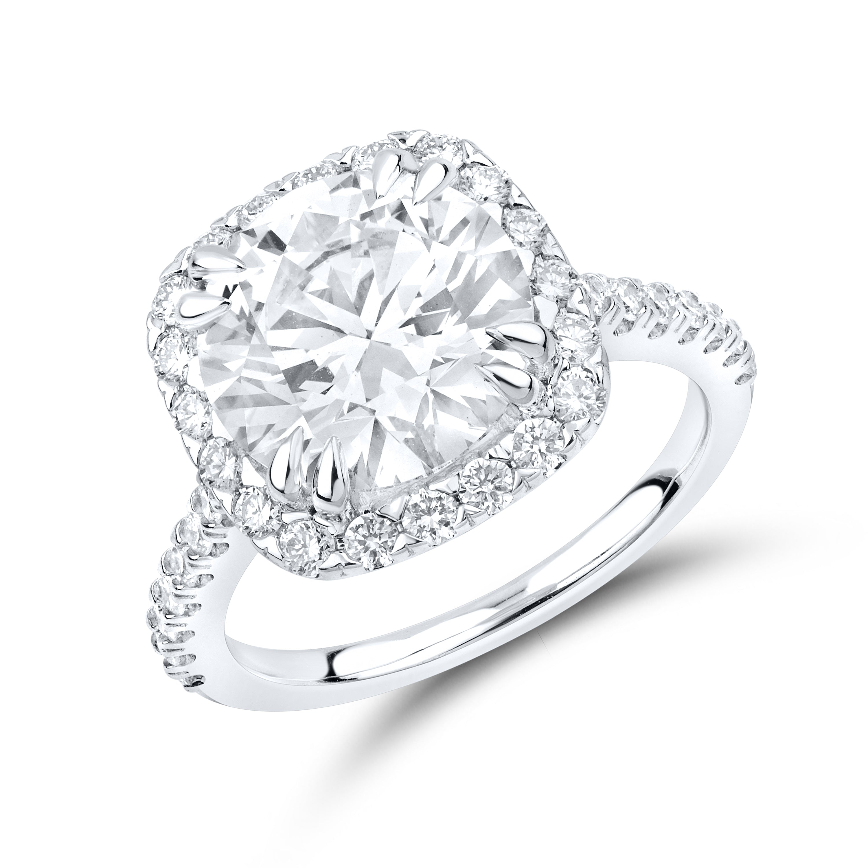 14kt White Gold 5.52 CTW Lab Diamond Bridal Ring Set